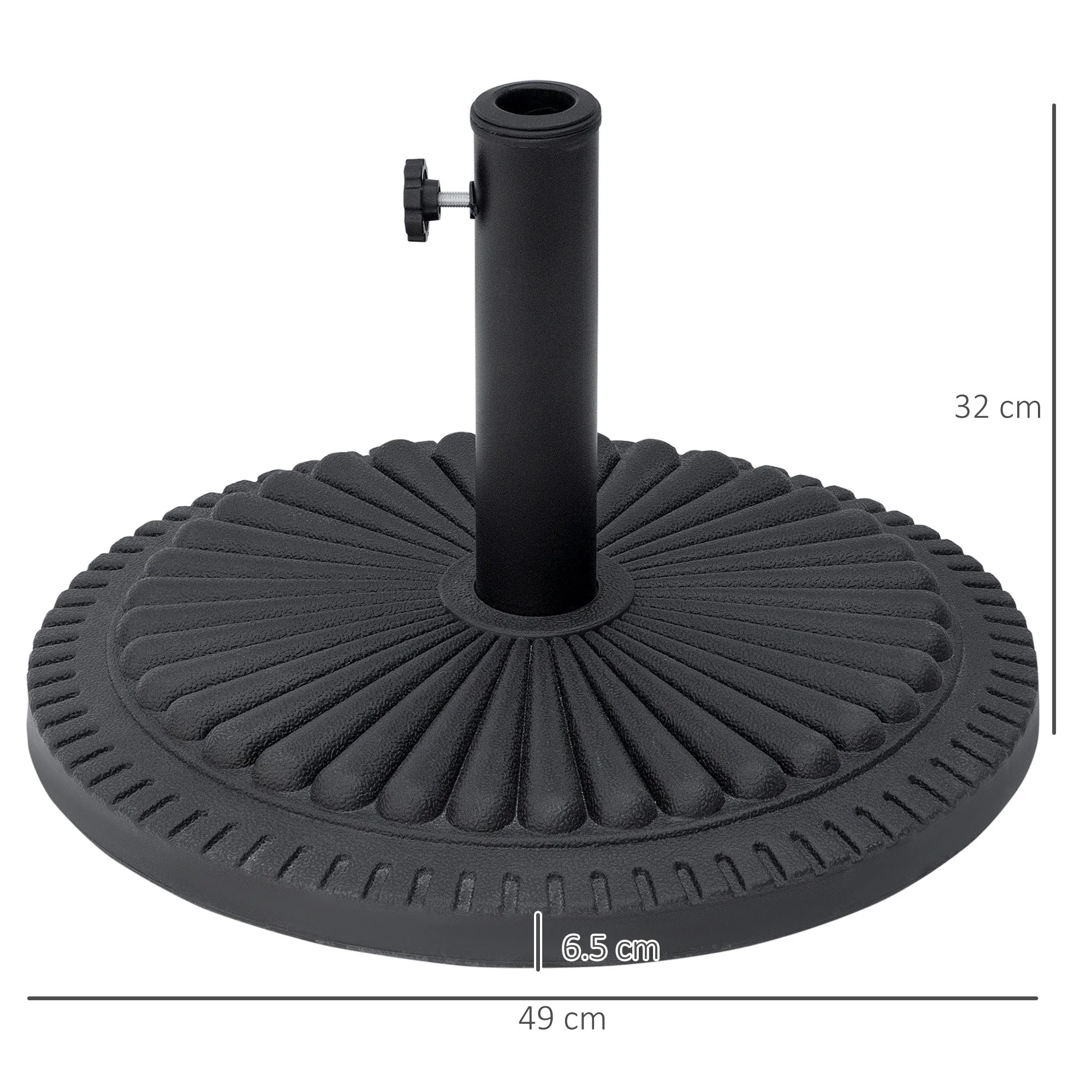 Patio Outdoor Garden 14kg Round Cement Parasol Base Umbrella Weight Stand Holder Fits ?35mm - Image 2
