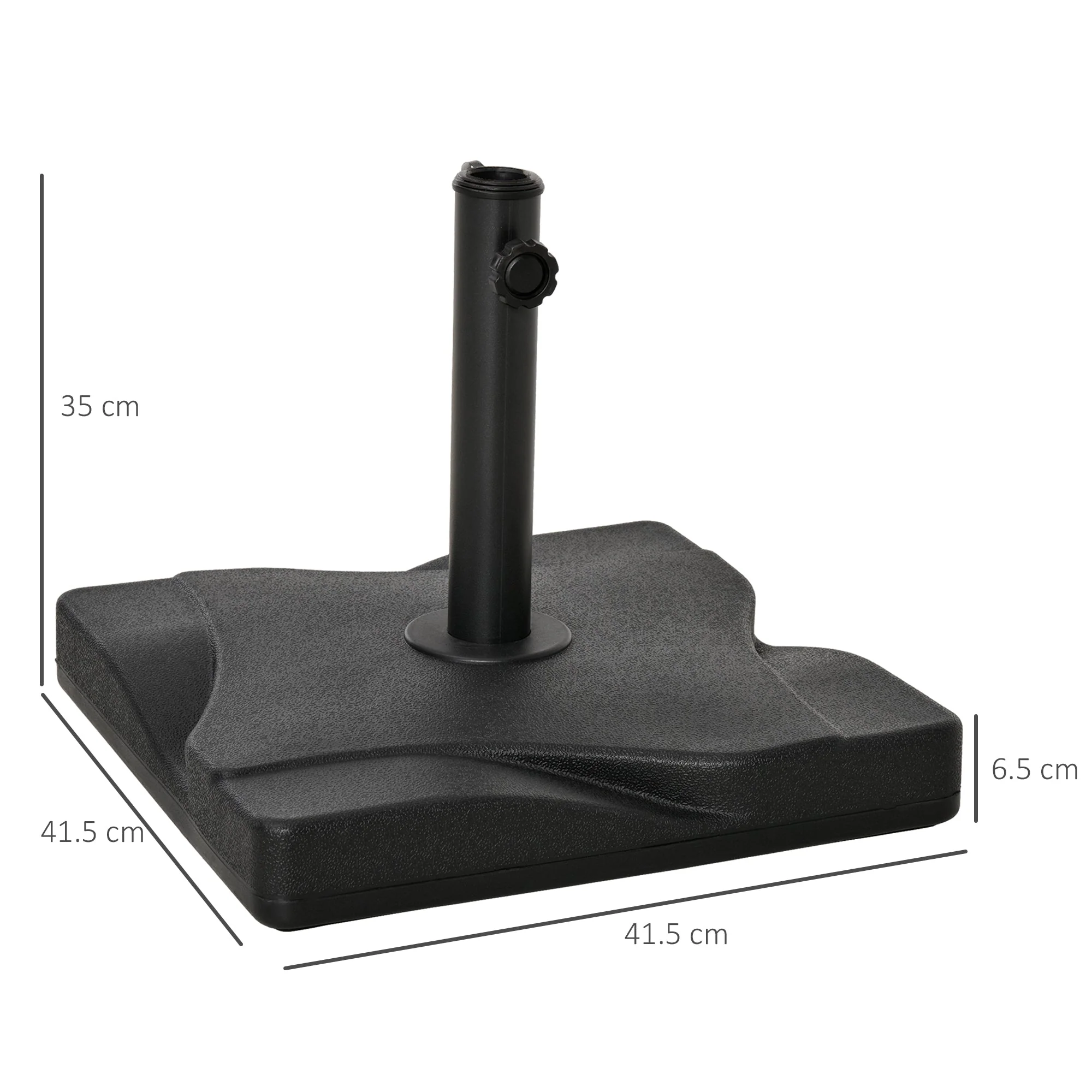 Patio Outdoor Garden 20kg Square Cement Parasol Base Umbrella Weight Stand Holder Fits ?35mm - Image 2