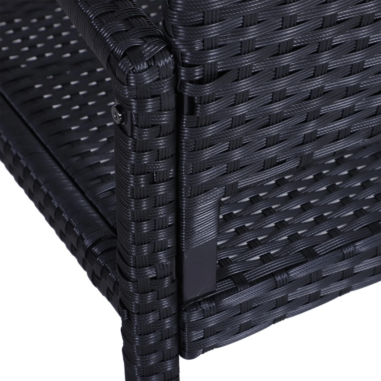 Patio Rattan 2 Seater Garden Bench Wicker Weave Love Seater Armchair Furniture Outdoor Garden Conservatory Chair Black - Image 7