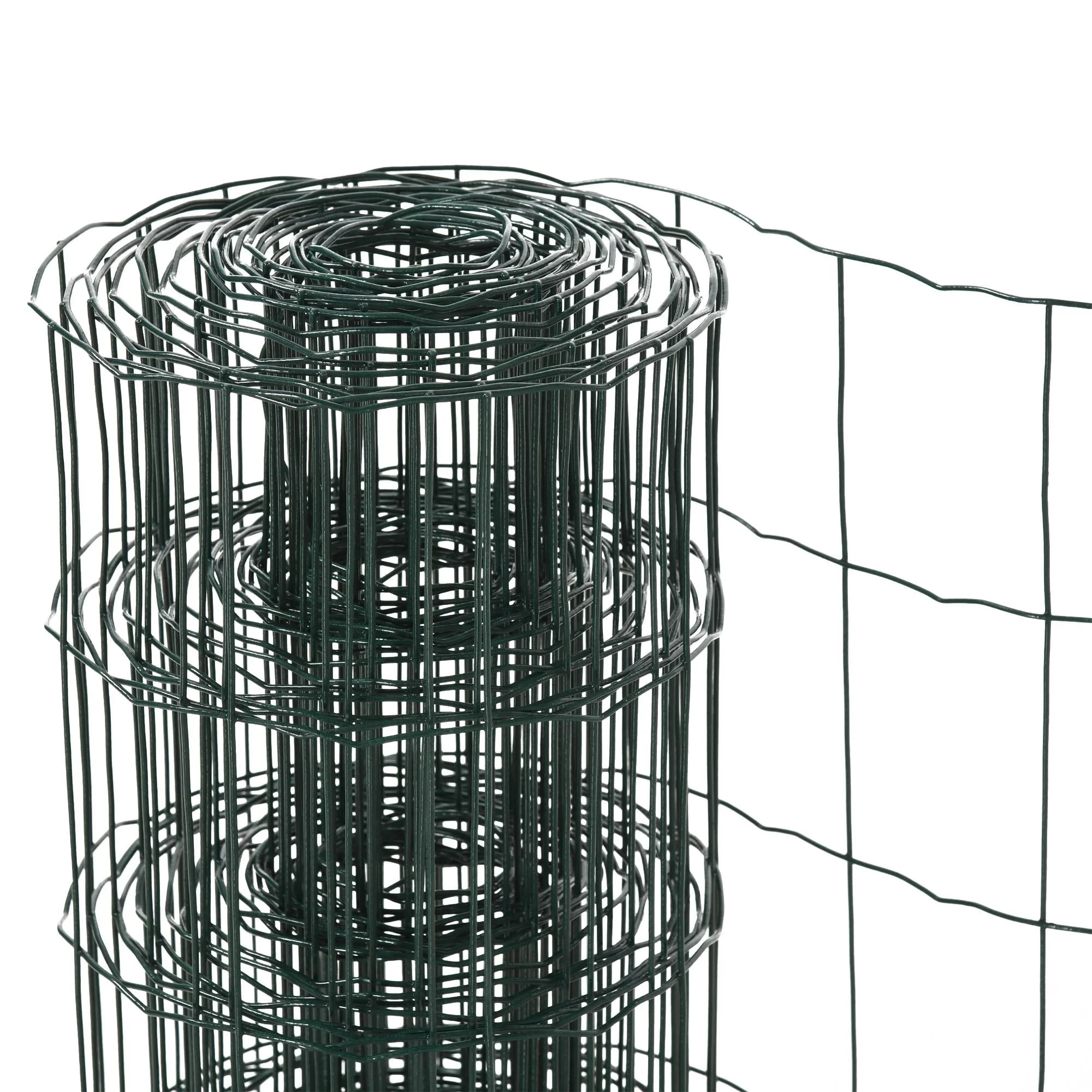 PawHut 0.6M x 10M Chicken Wire Mesh Roll Rabbit Poultry Animal Fence PVC Coated Steel Metal Garden Netting Fencing - Image 7