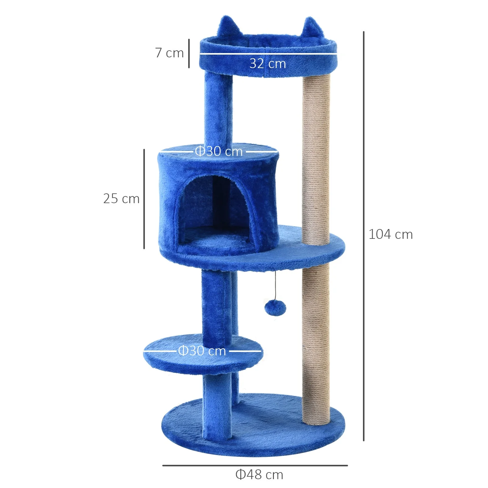 PawHut 104 cm Cat Tree - Image 4