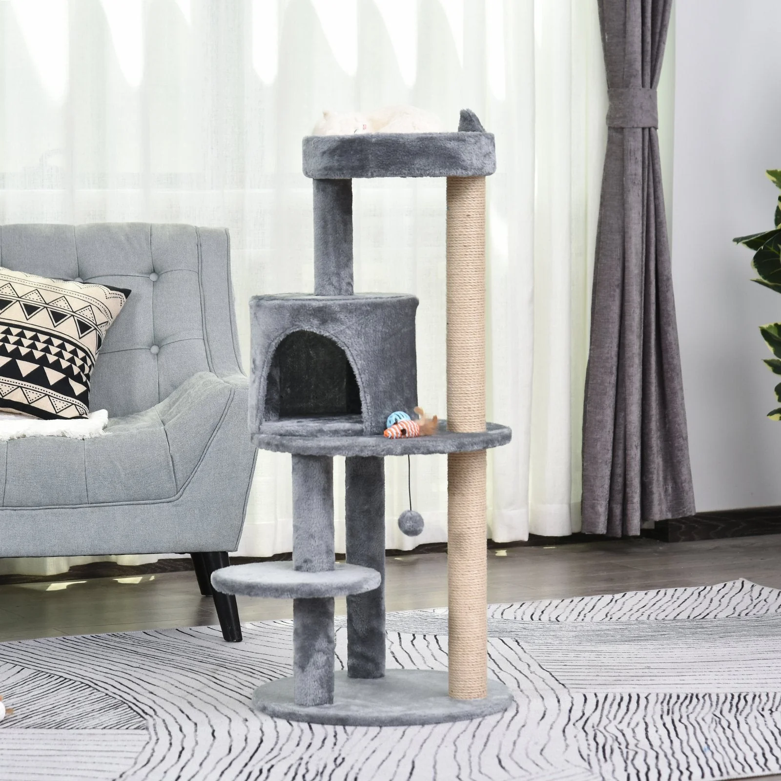 PawHut 104 cm Cat Tree - Image 3