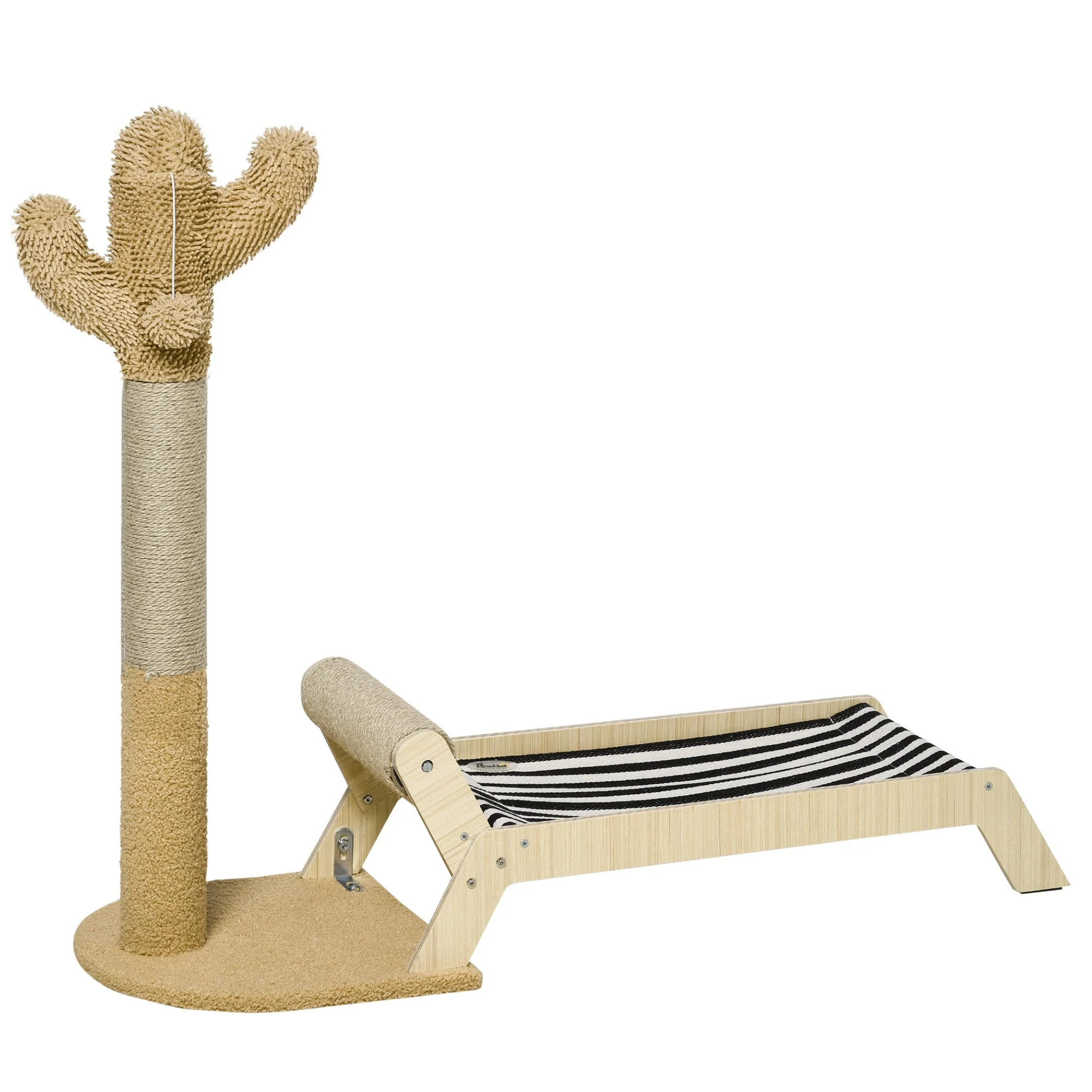 PawHut 2 in 1 Cat Scratching Post with Bed - Image 3
