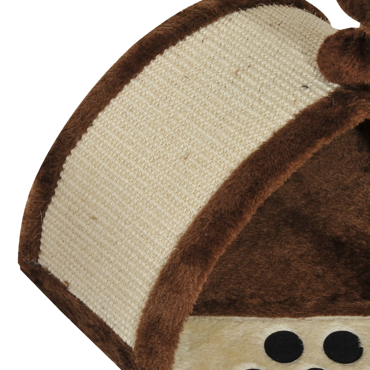 PawHut 2-Tier Cat Tree Scratching Post with Dangle Toy Brown - Image 9