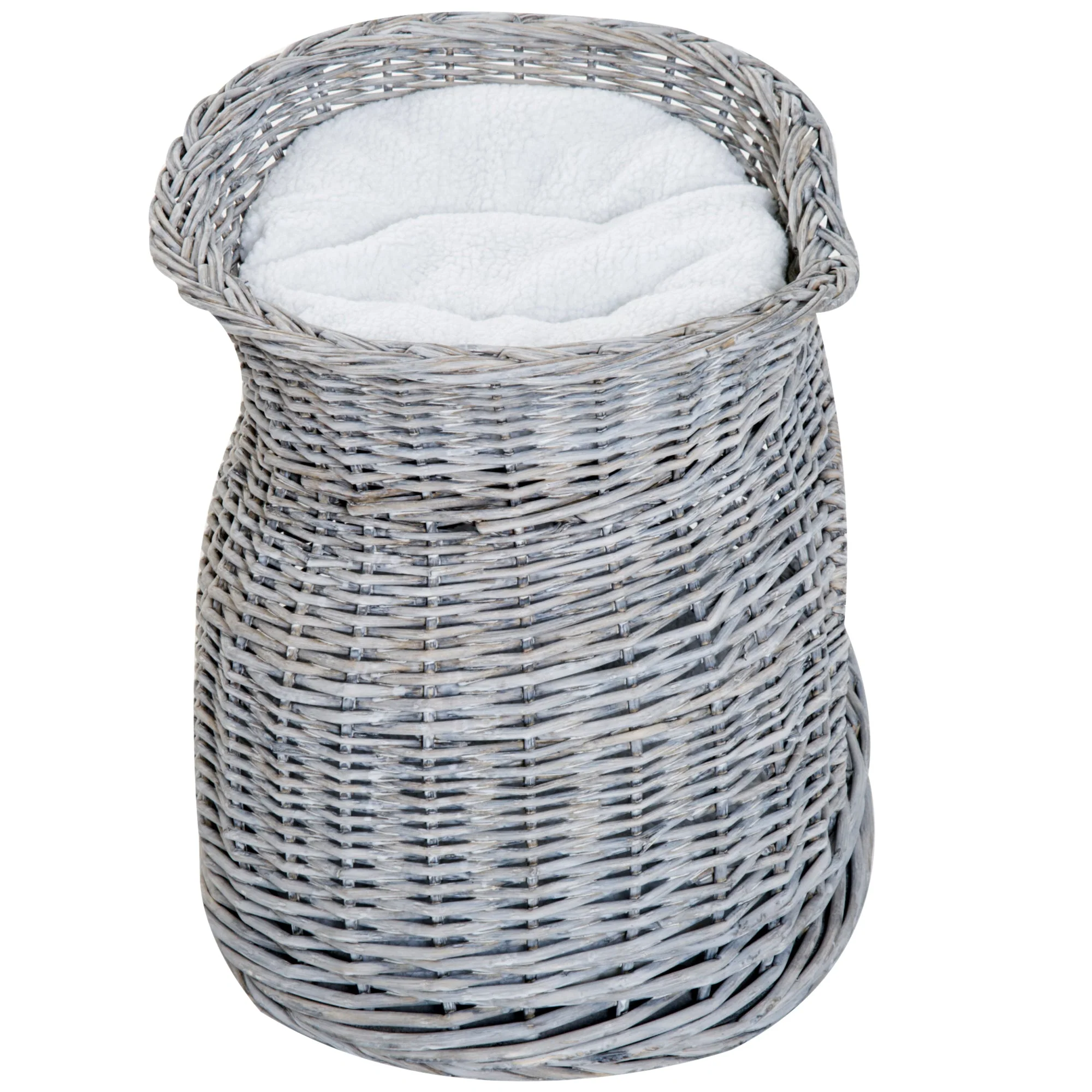 PawHut 2-Tier Elevated Cat Bed Basket W/Cushion-Grey - Image 6