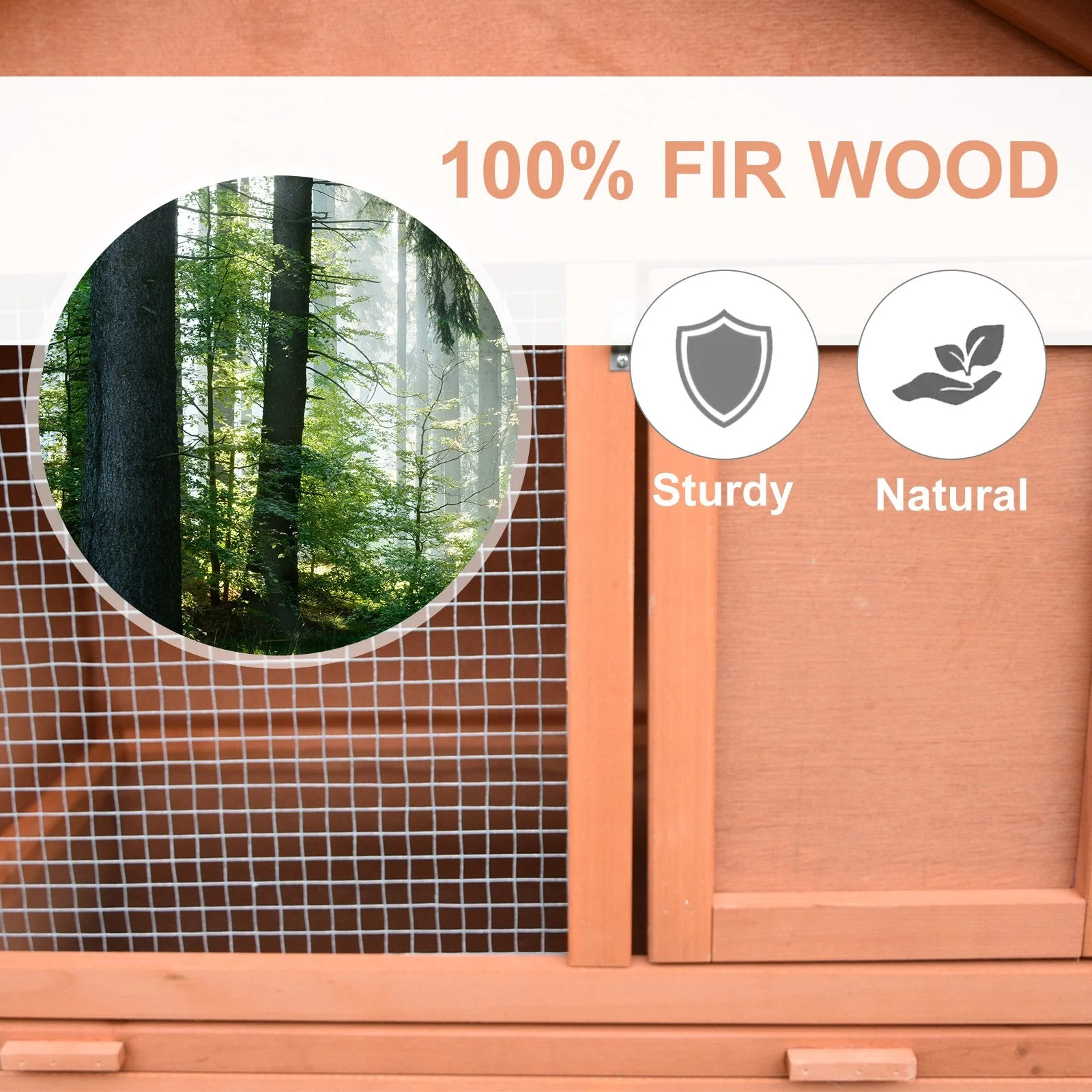 PawHut 2 Tier Rabbit Hutch Outdoor - Image 2