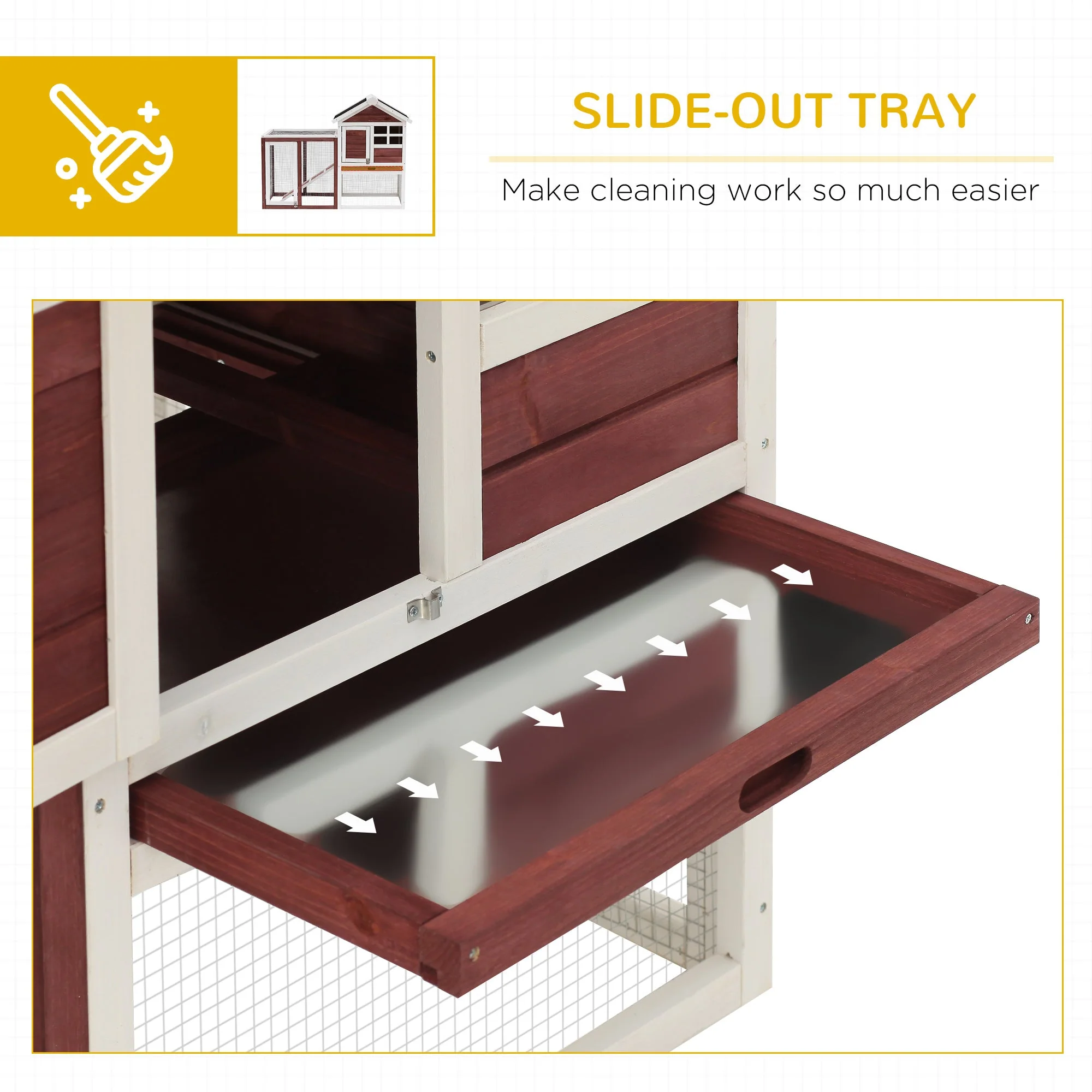 PawHut 2 Tier Rabbit Hutch Outdoor - Image 3