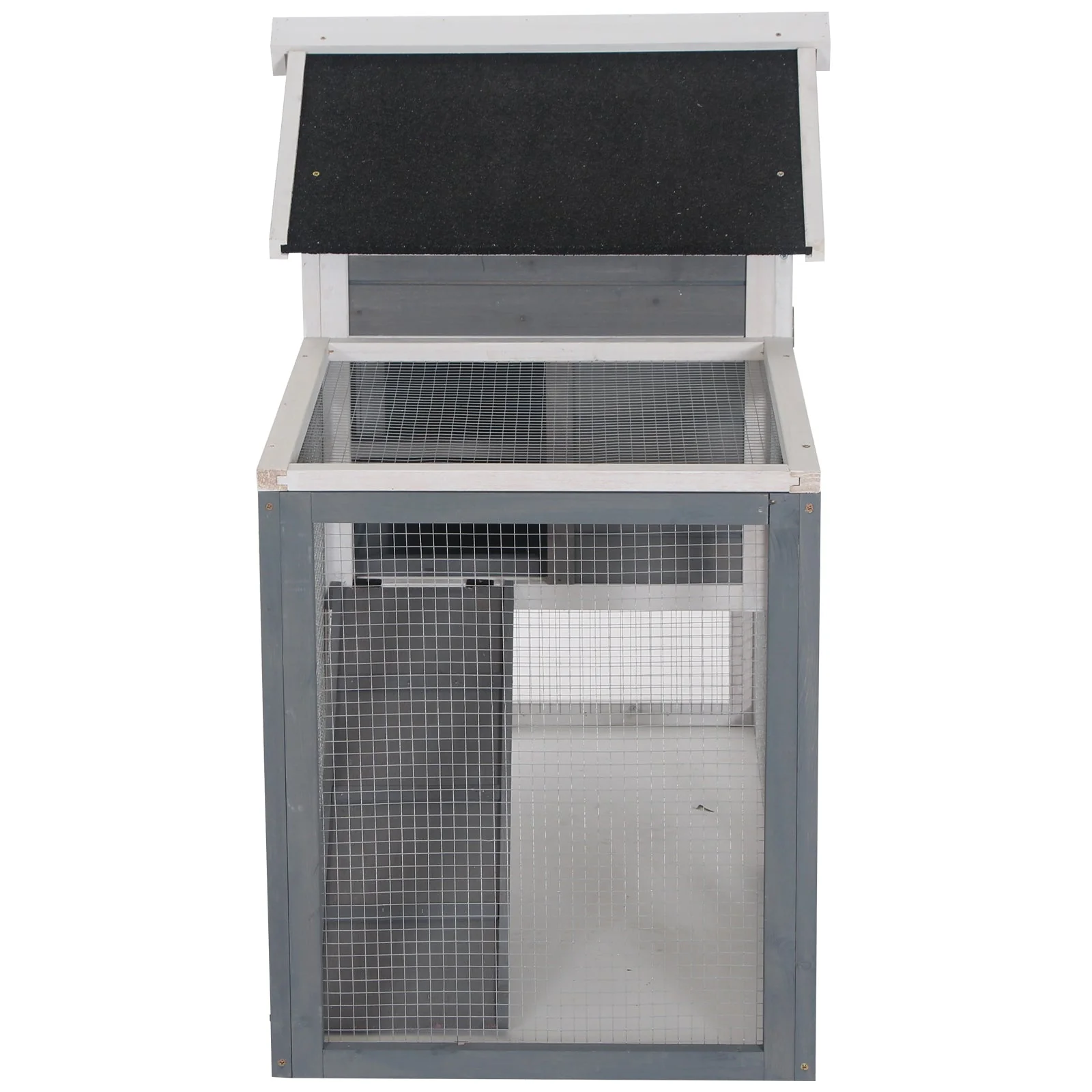 PawHut 2 Tier Wooden Rabbit Hutch Guinea Pig Cage Rabbit Cage Pull Out Tray W/ Ramp 122 x 62.6 x 92 cm - Image 4