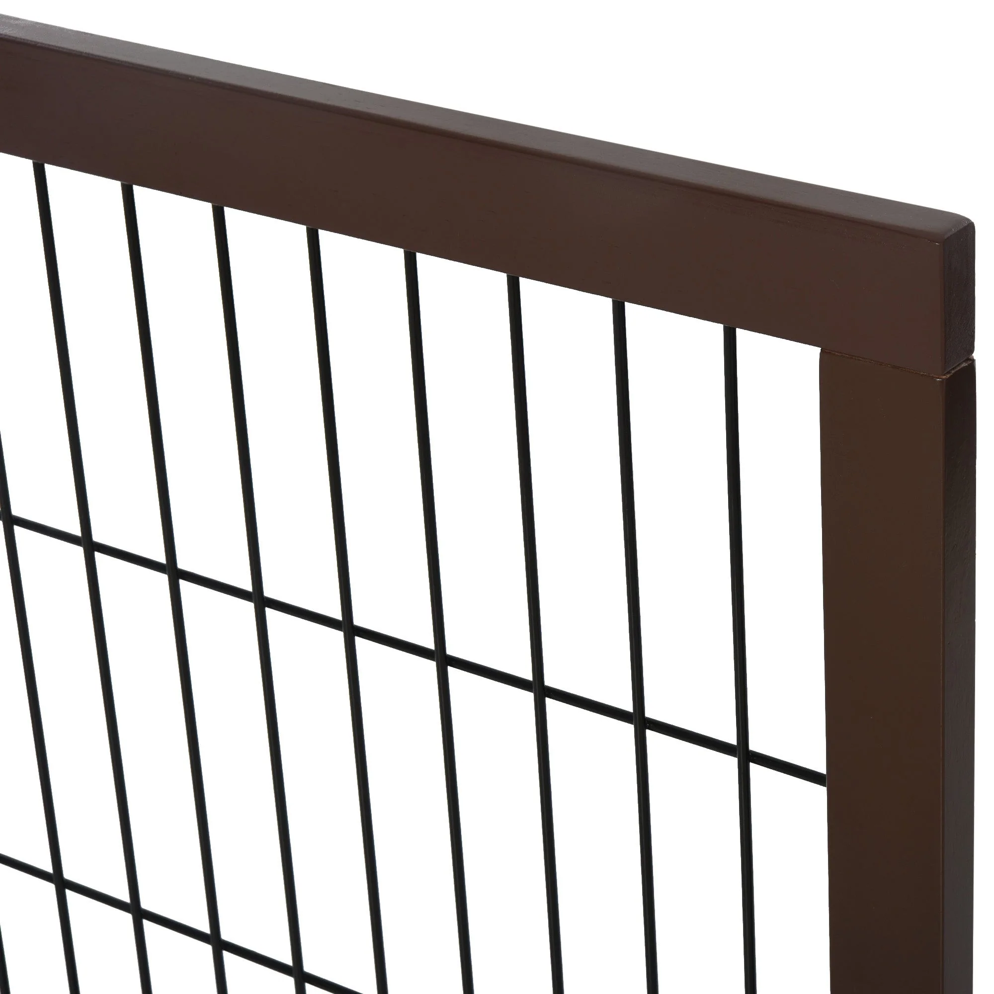 PawHut 3 Panel Pet Gate Pine Frame Indoor Foldable Dog Barrier w/Supporting Foot - Image 2