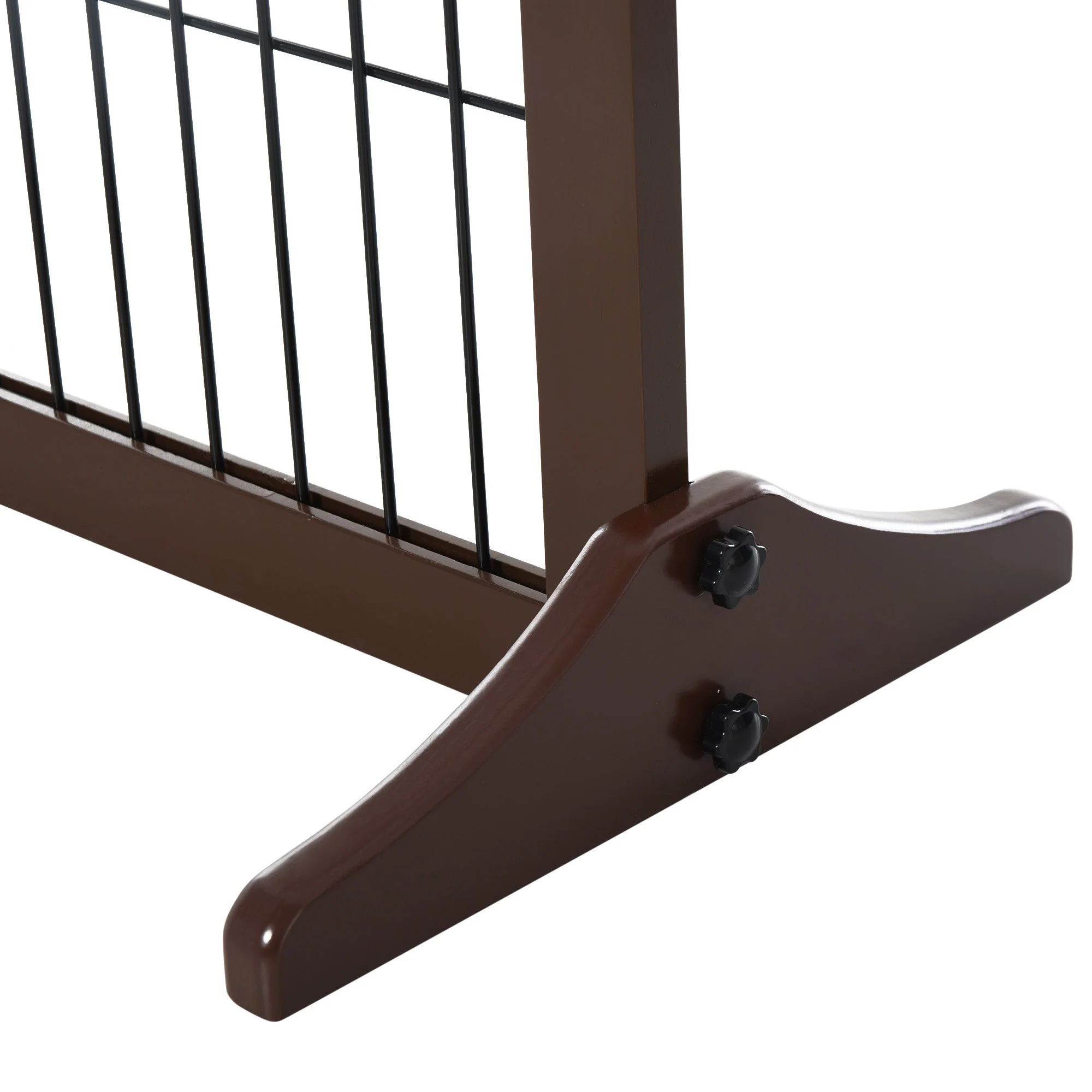PawHut 3 Panel Pet Gate Pine Frame Indoor Foldable Dog Barrier w/Supporting Foot - Image 9
