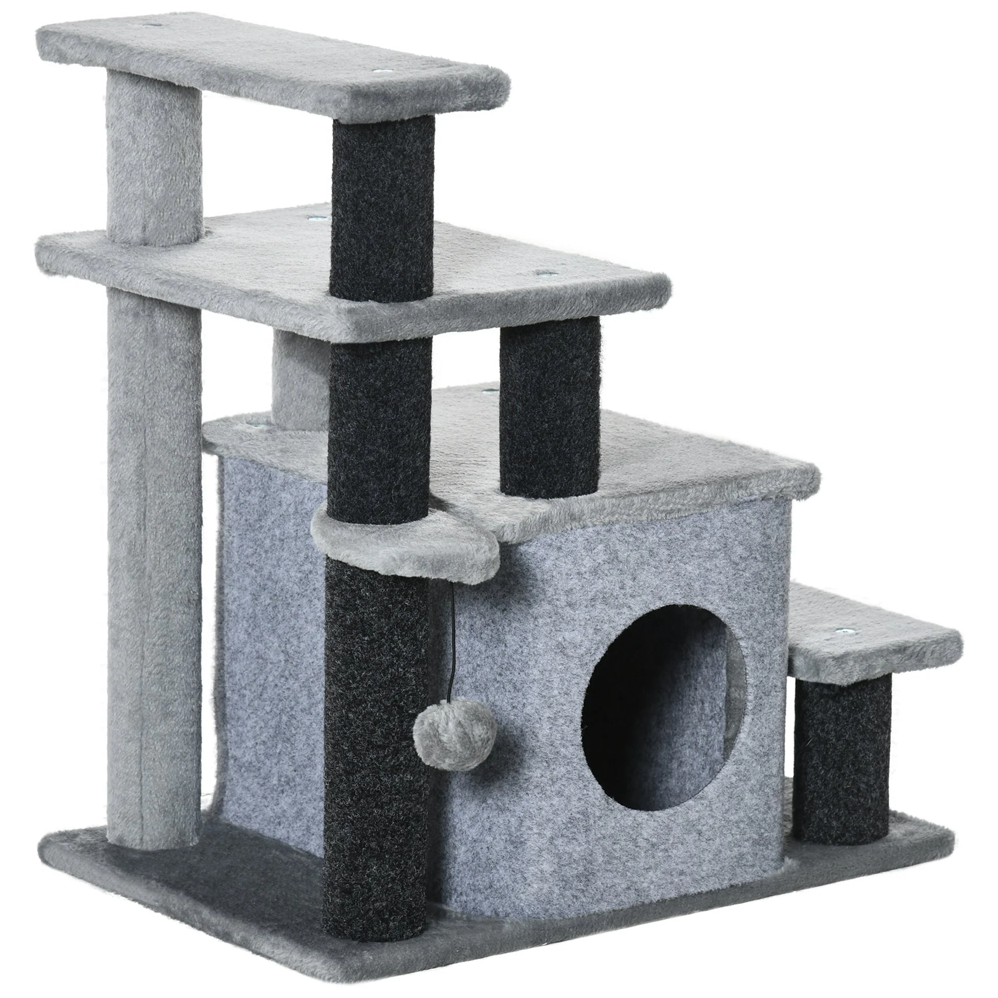 PawHut 3-Step/ 4-Step Adjustable Height Pet Stairs - Image 3