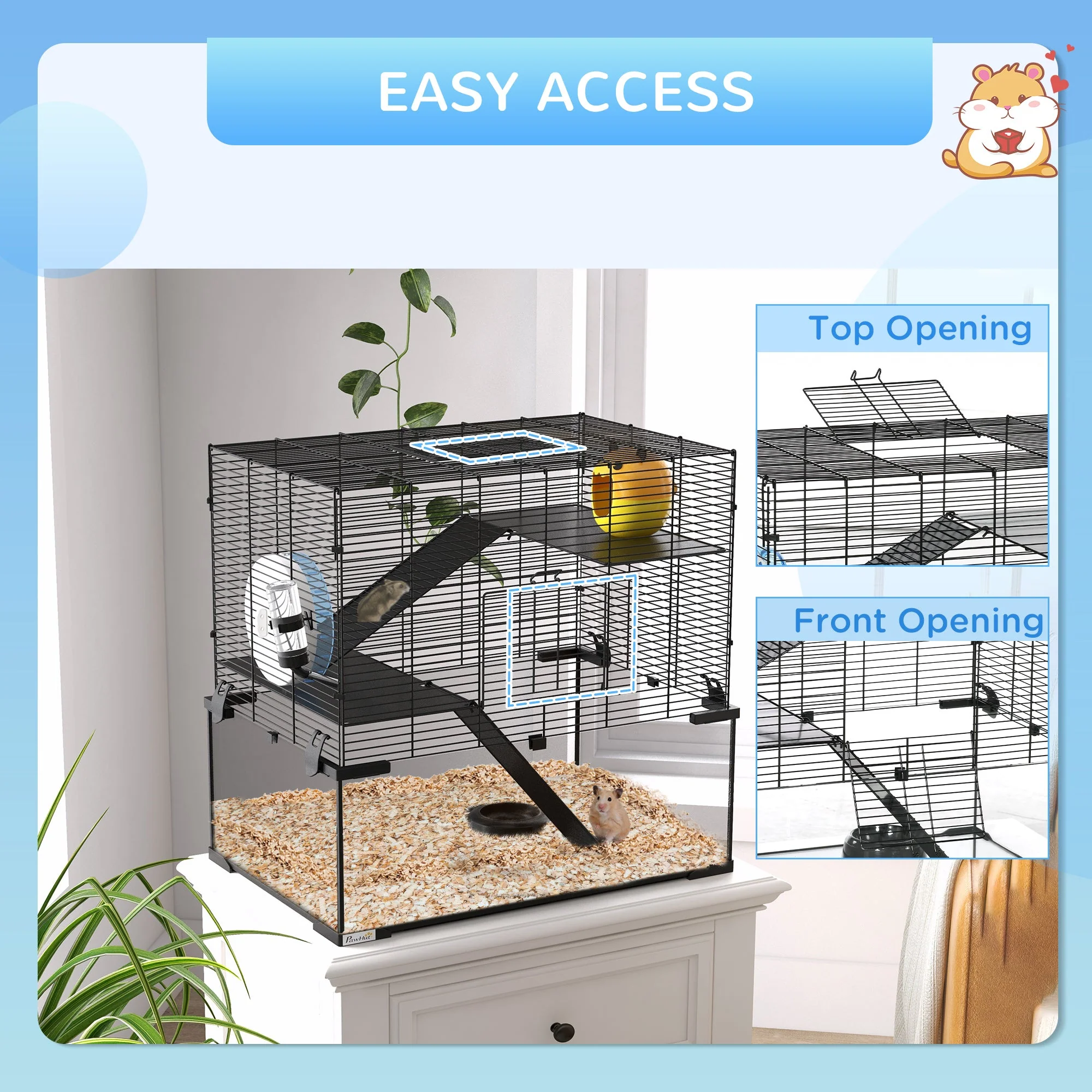 PawHut 3 Tiers Hamster Cage - Image 3