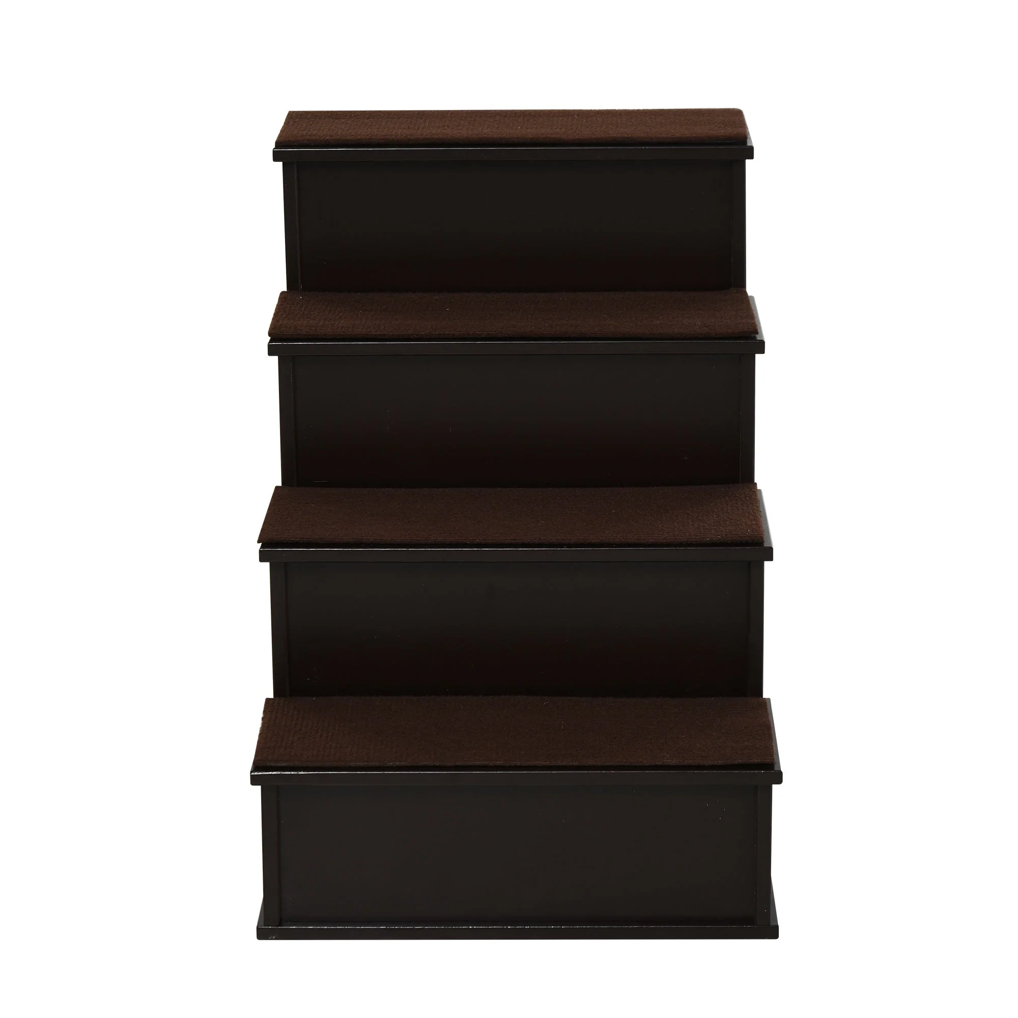 PawHut 4-Step Wooden Pet Stair Steps with Soft Short Plush Cushions Dog Ladder for Bed - Image 8