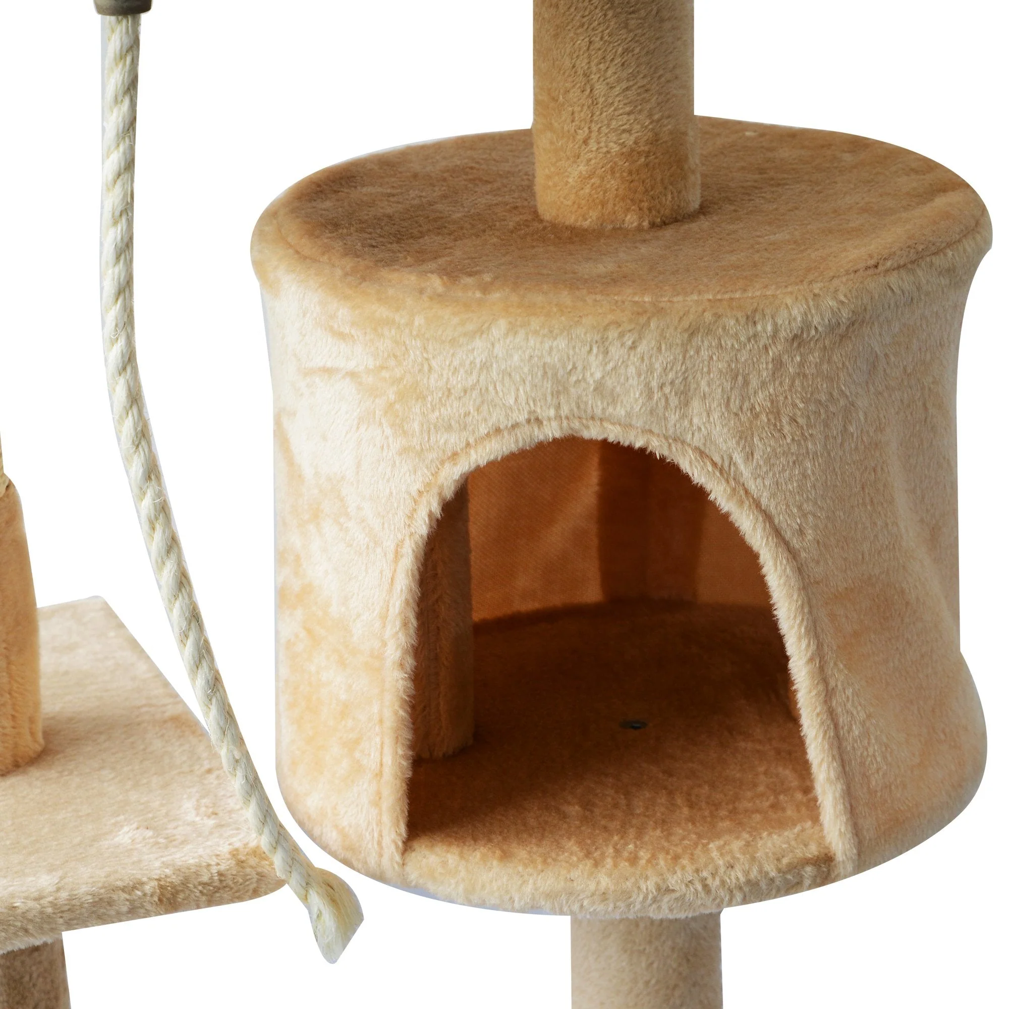 PawHut 40Lx 40Wx114H cm Cat Tree House Scratching Post Ball - Image 9