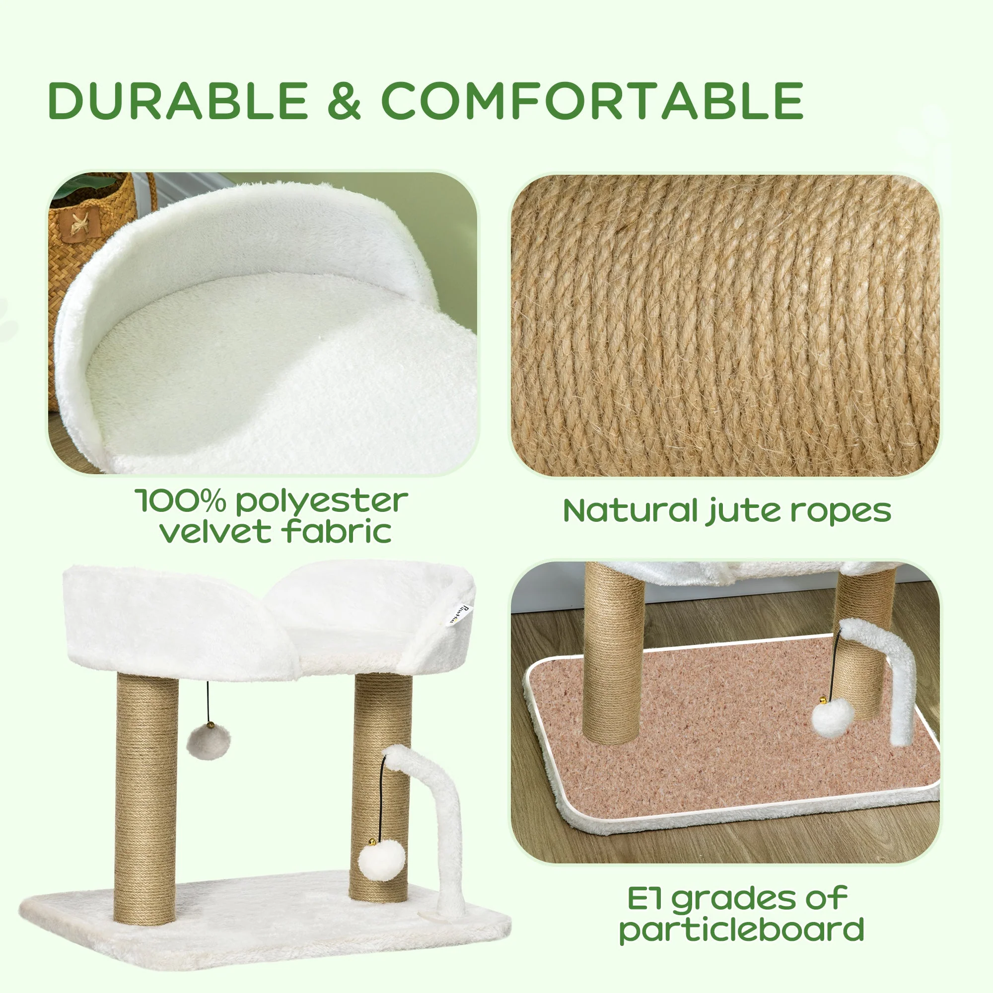 PawHut 42cm Indoor Cat Tree - Image 4