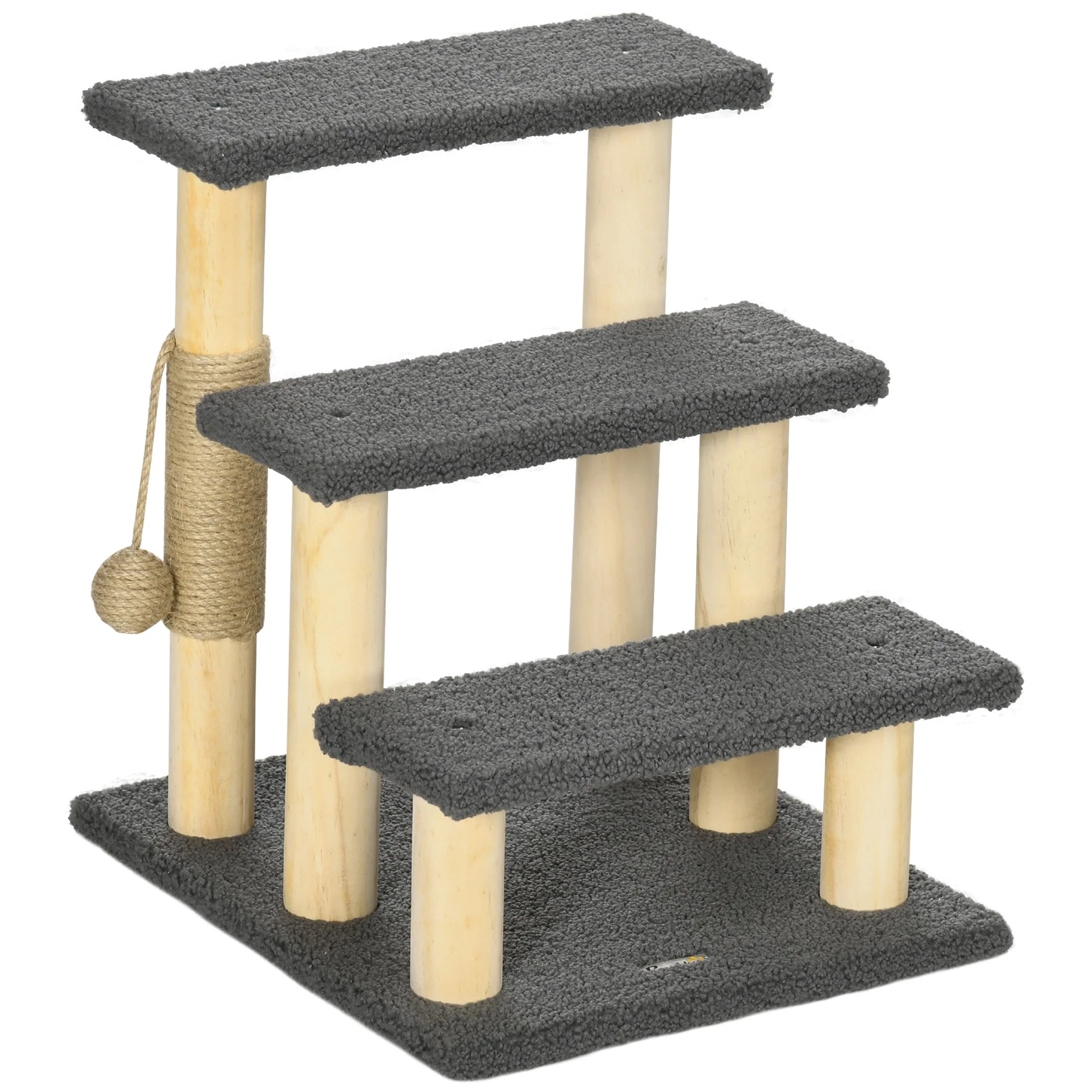 PawHut 48cm Three-Step Cat Tree - Image 4