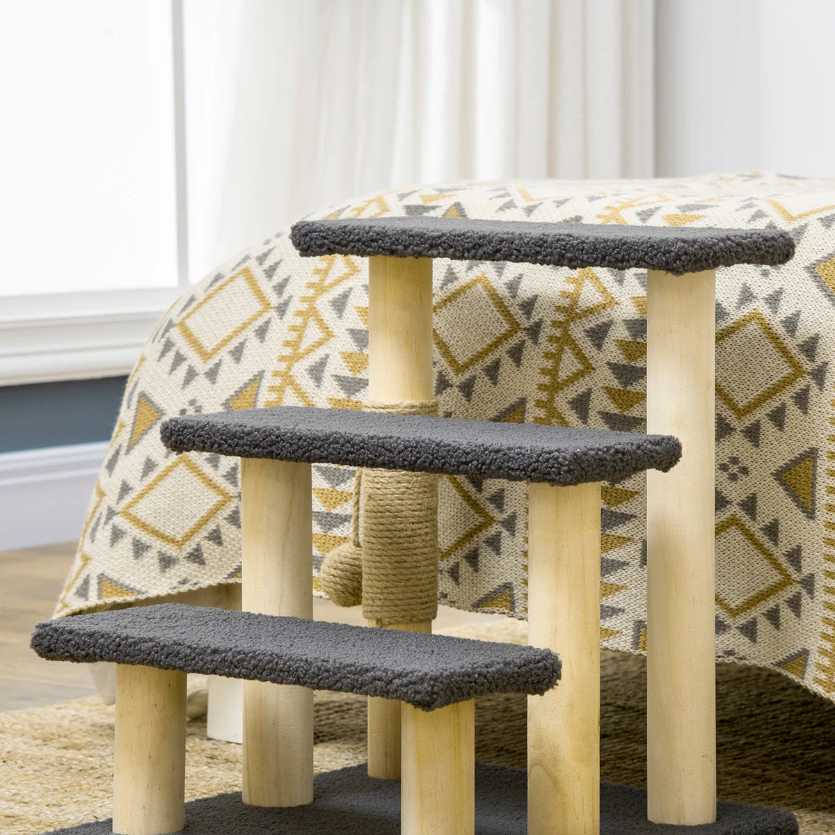 PawHut 48cm Three-Step Cat Tree - Image 8