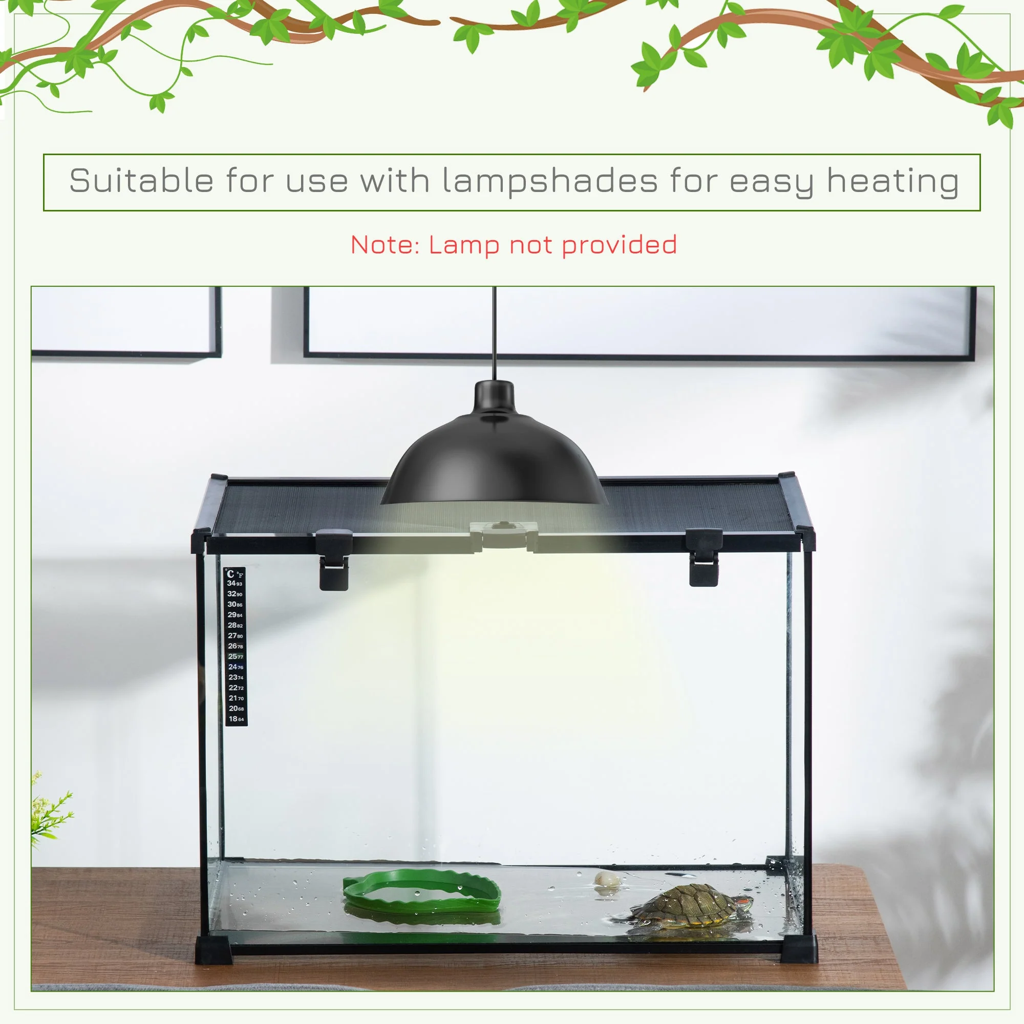 Pawhut 50 X 30 X 35 cm Reptile Terrarium For Lizards Horned Frogs Snakes Black - Image 6