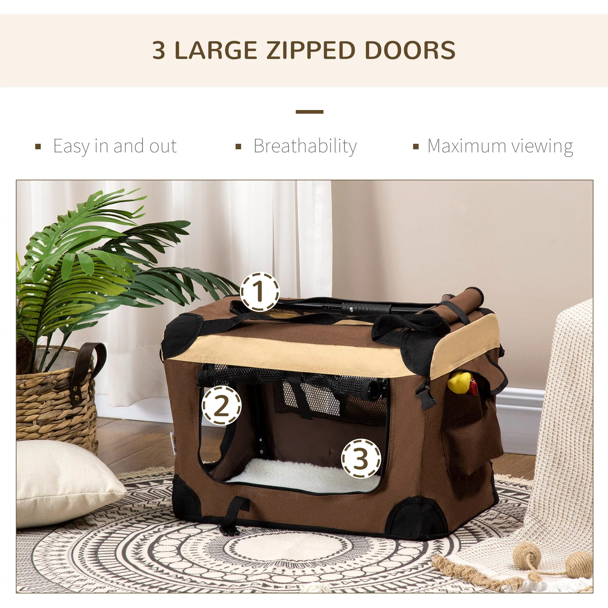PawHut 51cm Foldable Pet Carrier - Image 4