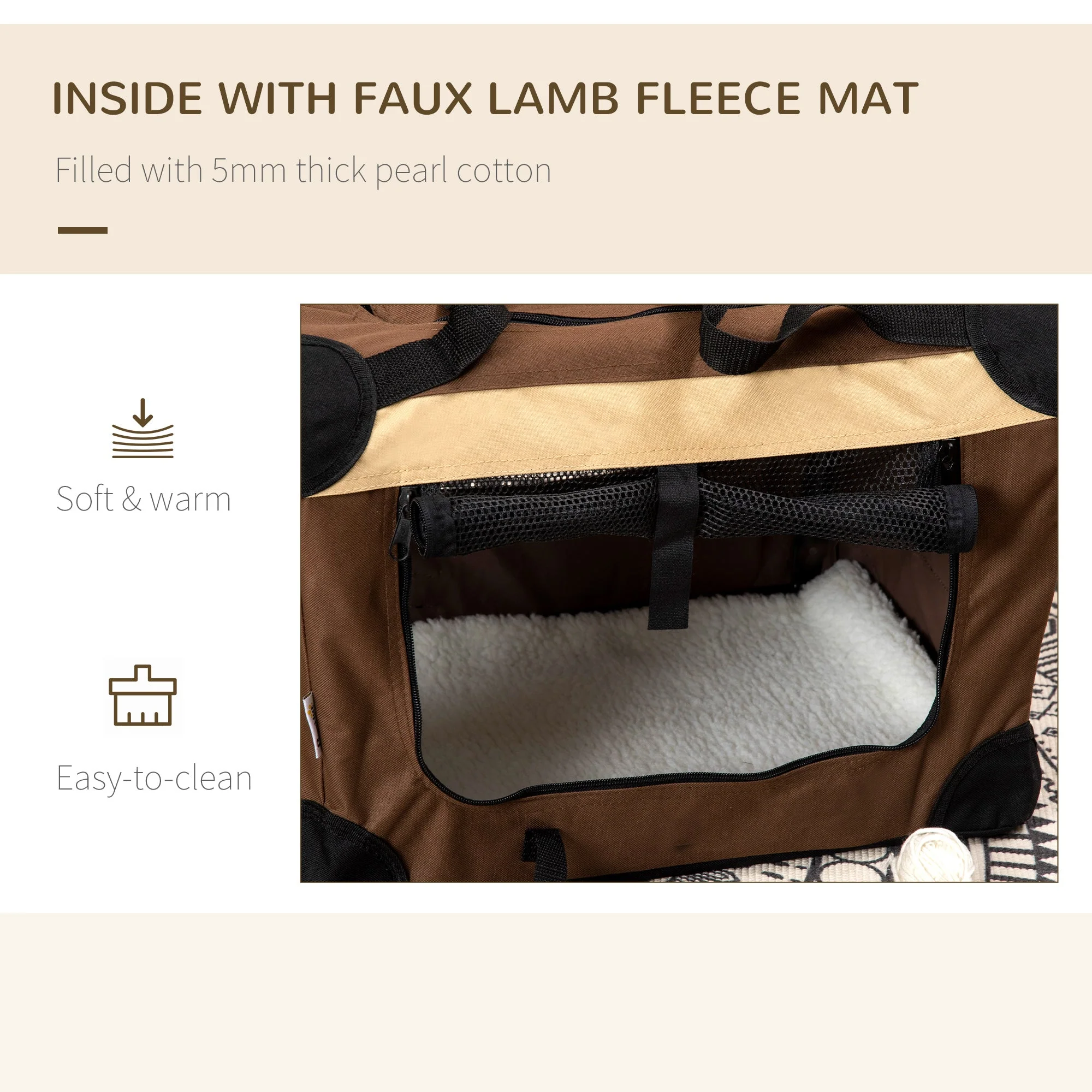 PawHut 51cm Foldable Pet Carrier - Image 5