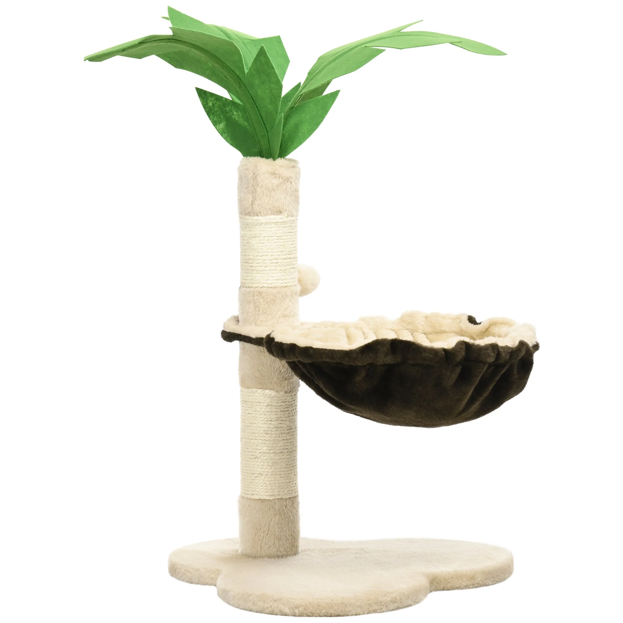 PawHut 68cm Palm Tree Shaped Cat Tree w/ Hammock - Image 4
