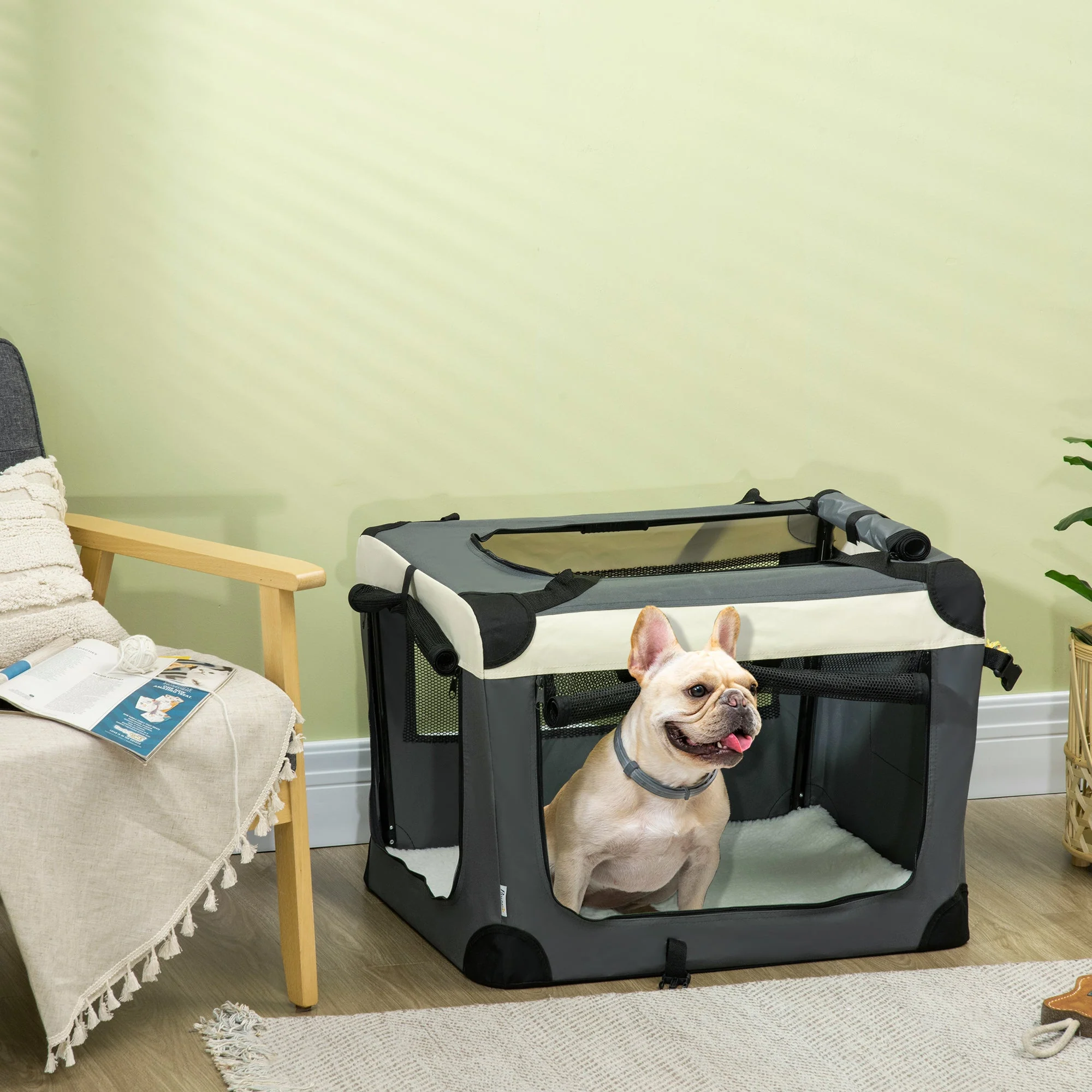 PawHut 70cm Foldable Pet Carrier - Image 4
