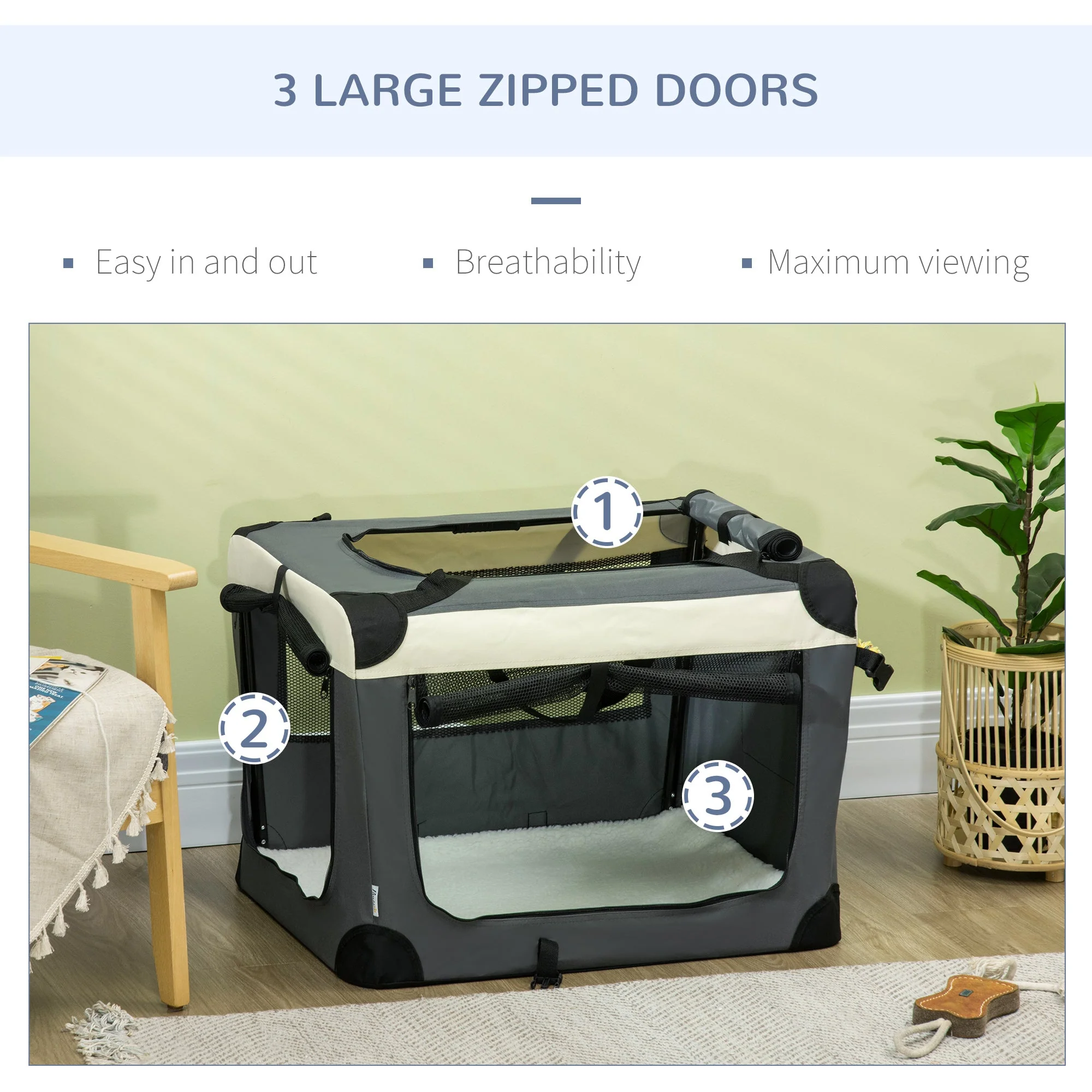 PawHut 70cm Foldable Pet Carrier - Image 7