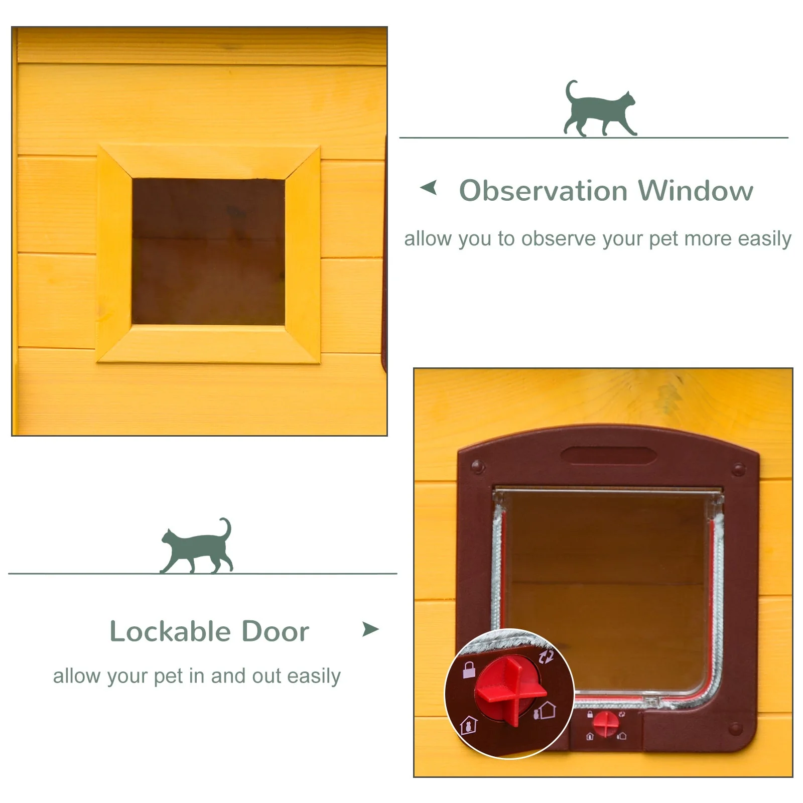 PawHut 70L×51.5W×60H cm Wooden Pet House - Image 7