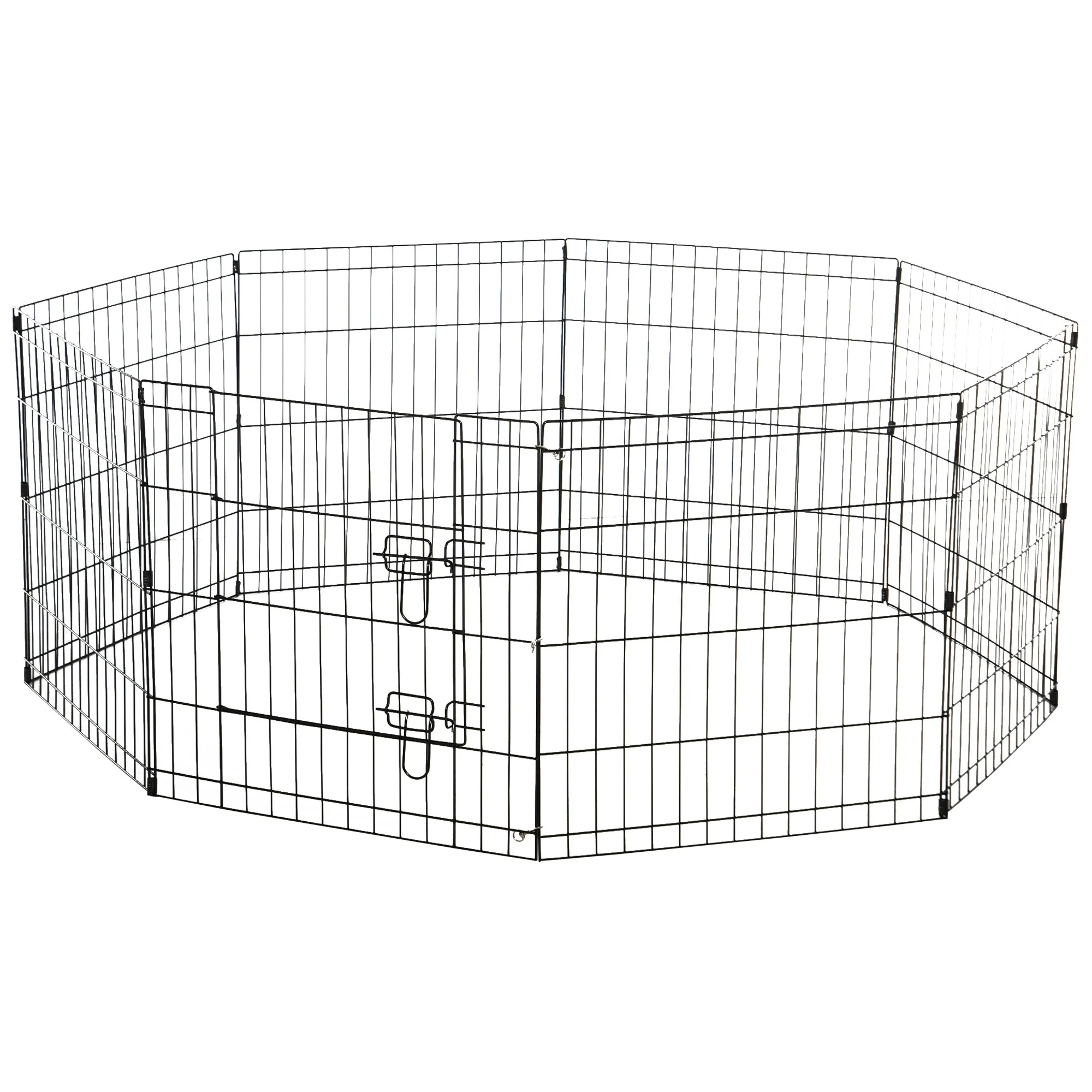 PawHut 8 Panel Dog Playpen Puppy Pen Rabbits Guinea Metal Crate Pet Cage Run Indoor Outdoor - Image 3