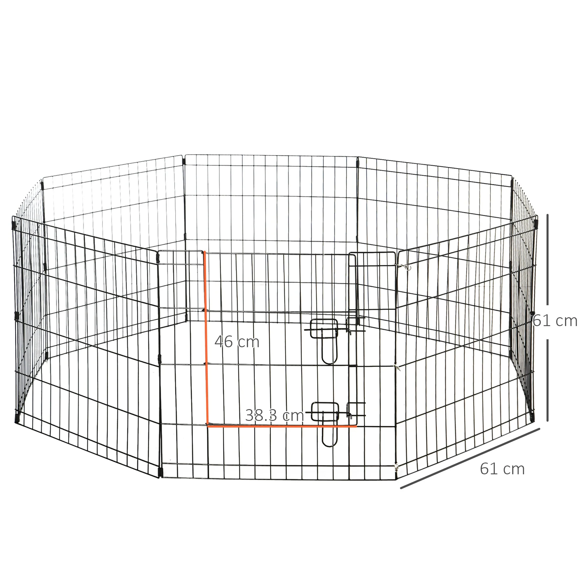 PawHut 8 Panel Dog Playpen Puppy Pen Rabbits Guinea Metal Crate Pet Cage Run Indoor Outdoor - Image 5