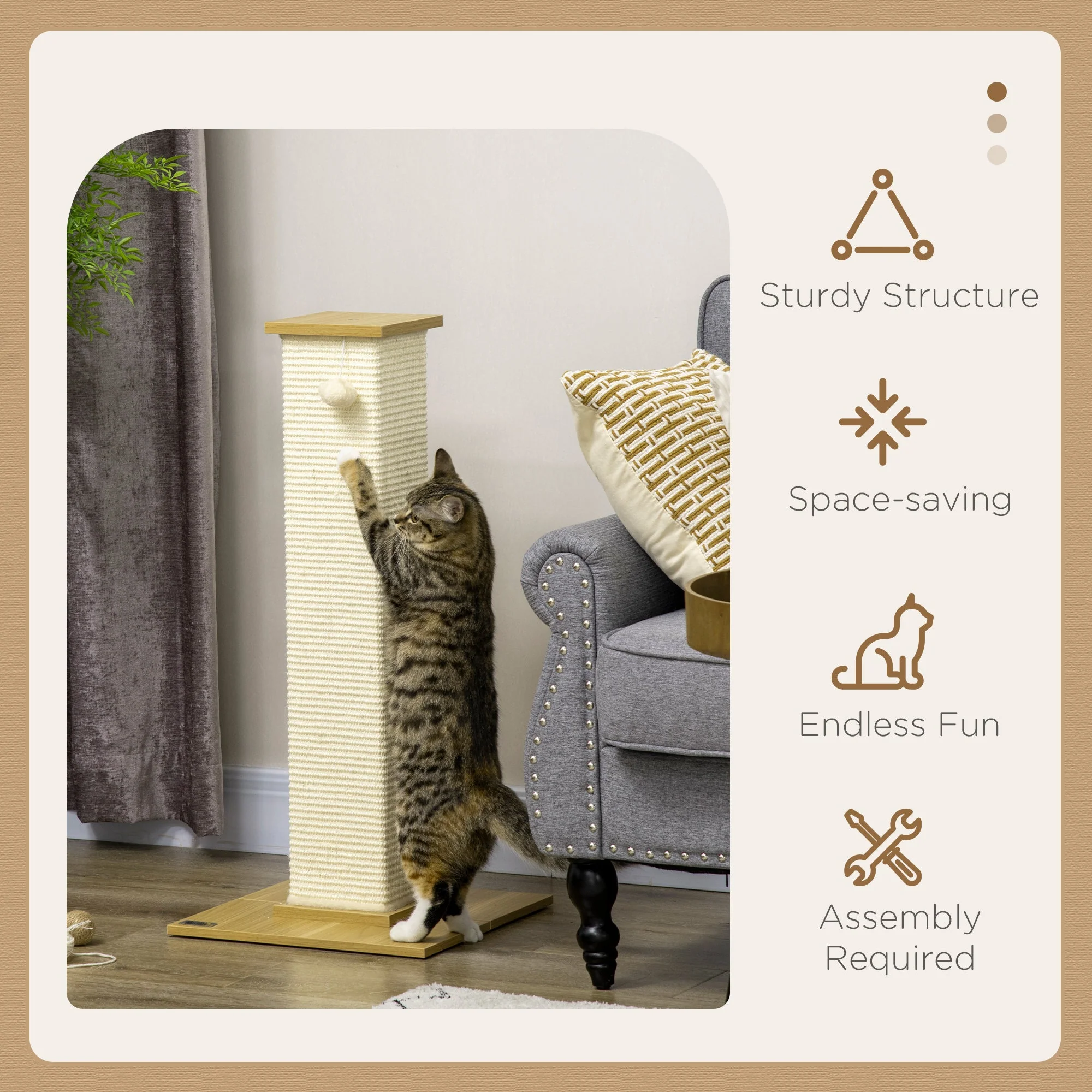 PawHut 80cm Scratching Post - Image 5