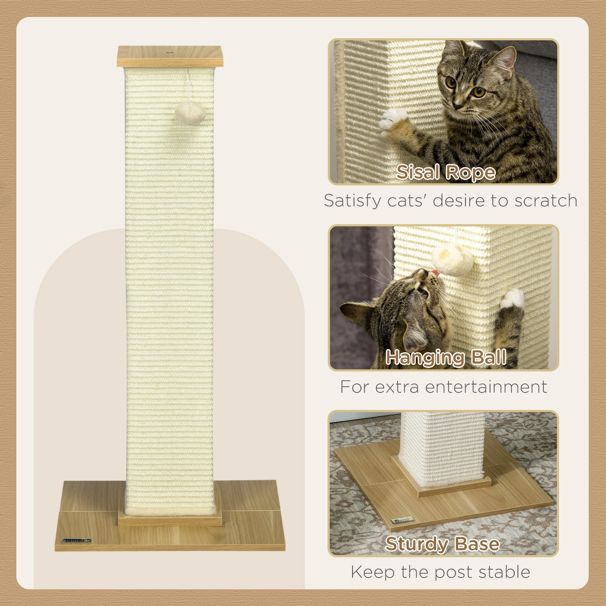 PawHut 80cm Scratching Post - Image 6