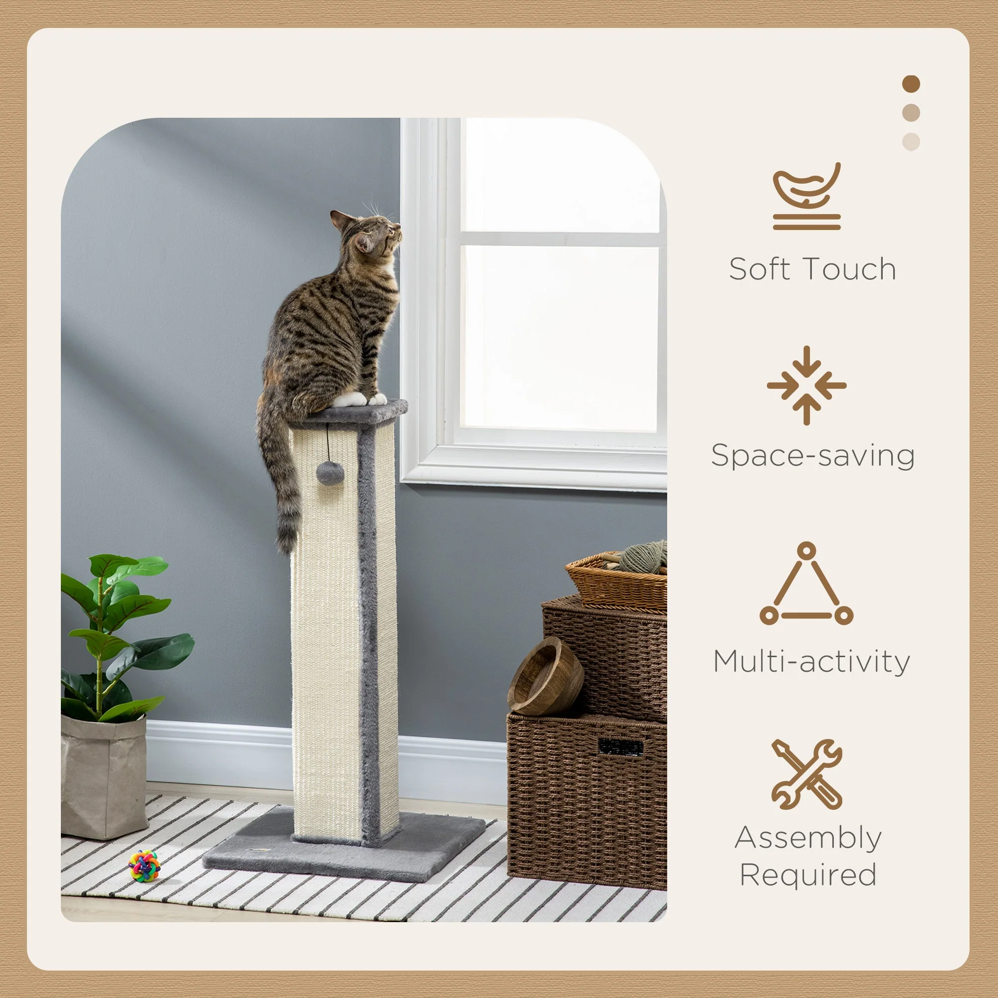 PawHut 81cm Cat Scratcher - Image 2