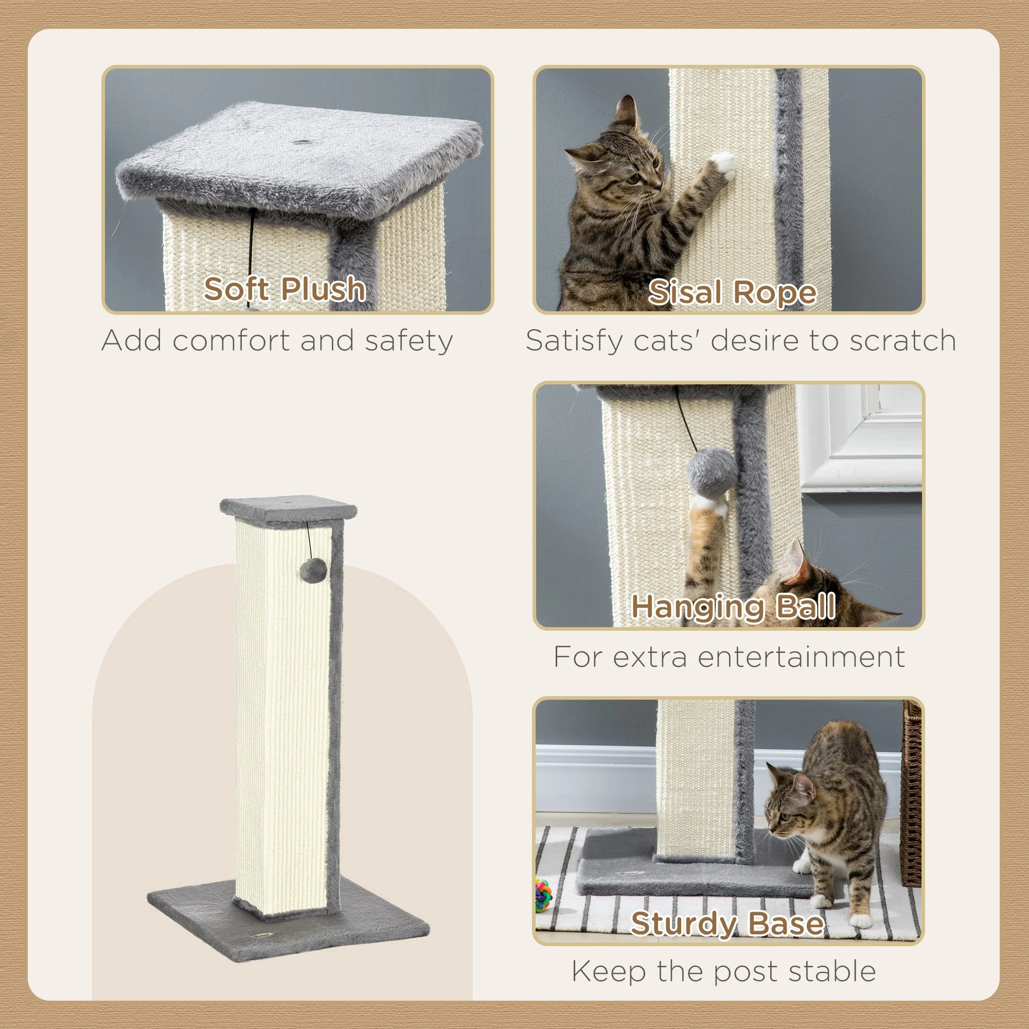PawHut 81cm Cat Scratcher - Image 7