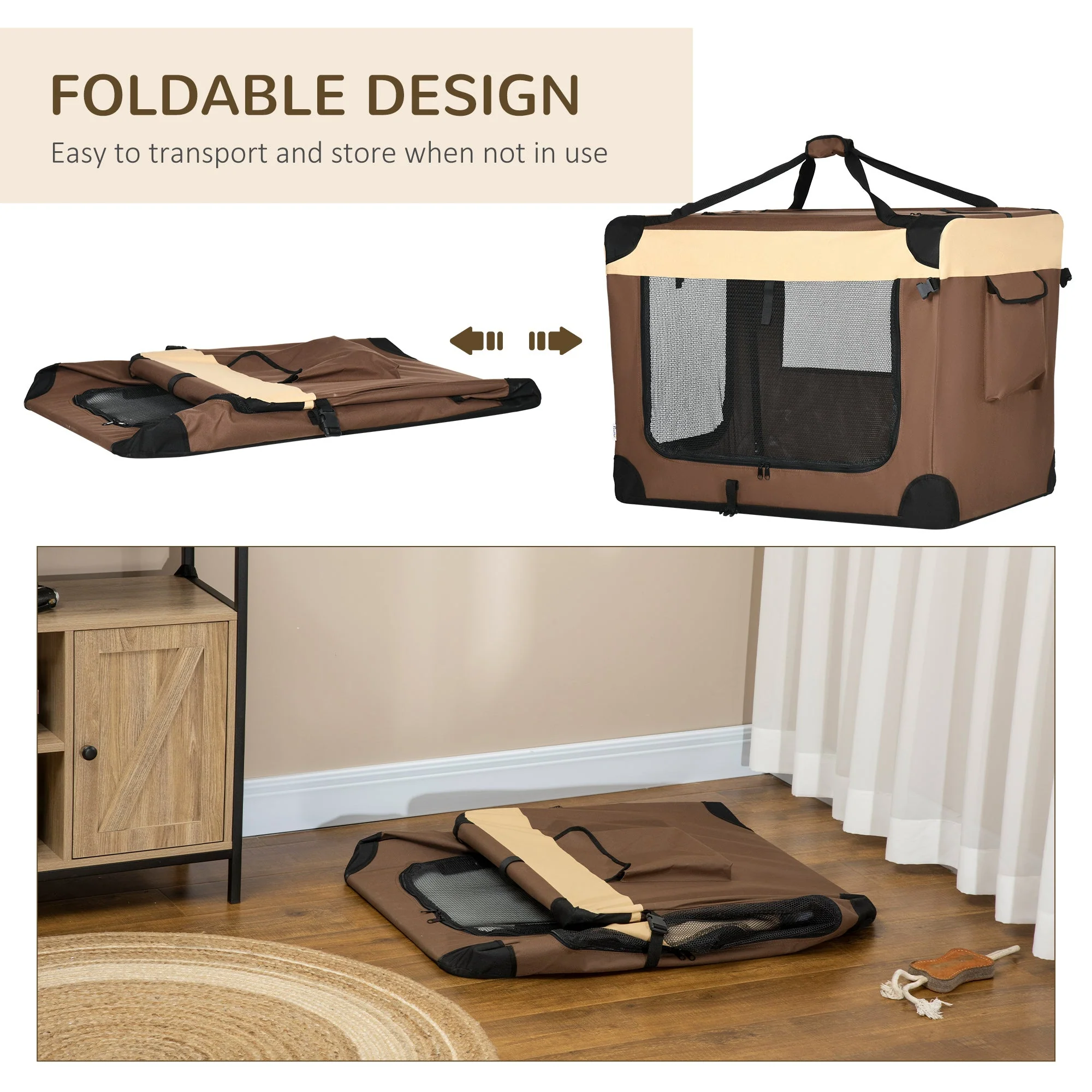 PawHut 91cm Foldable Pet Carrier - Image 3