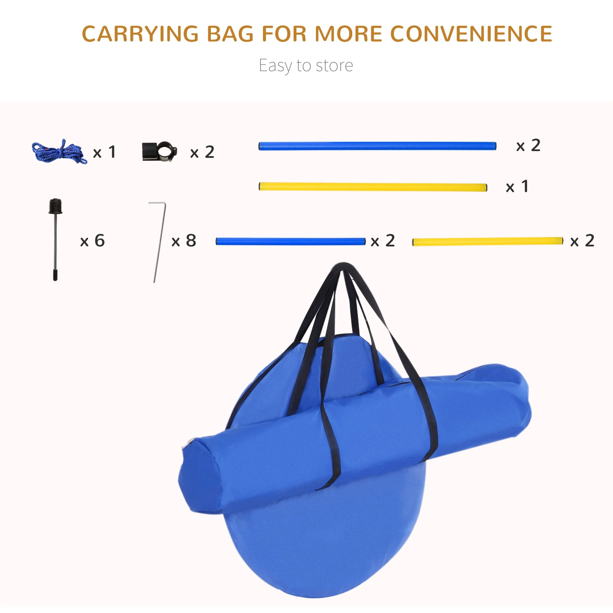 PawHut Adjustable Pet Agility Training Set-Blue/Yellow - Image 7