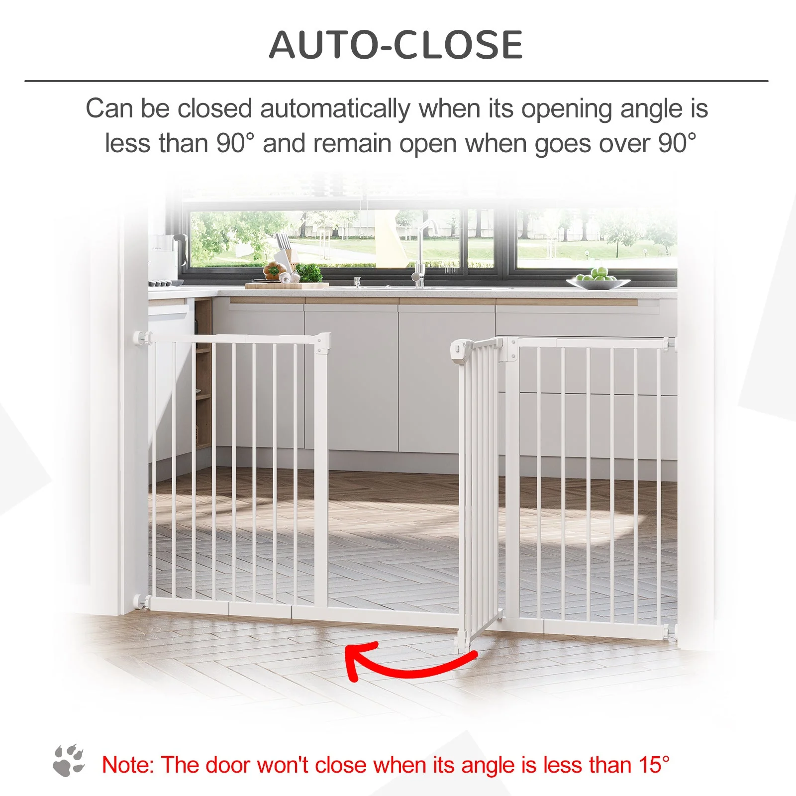 Pawhut Adjustable Safety Gate Dog Barrier For Doorways - Image 4