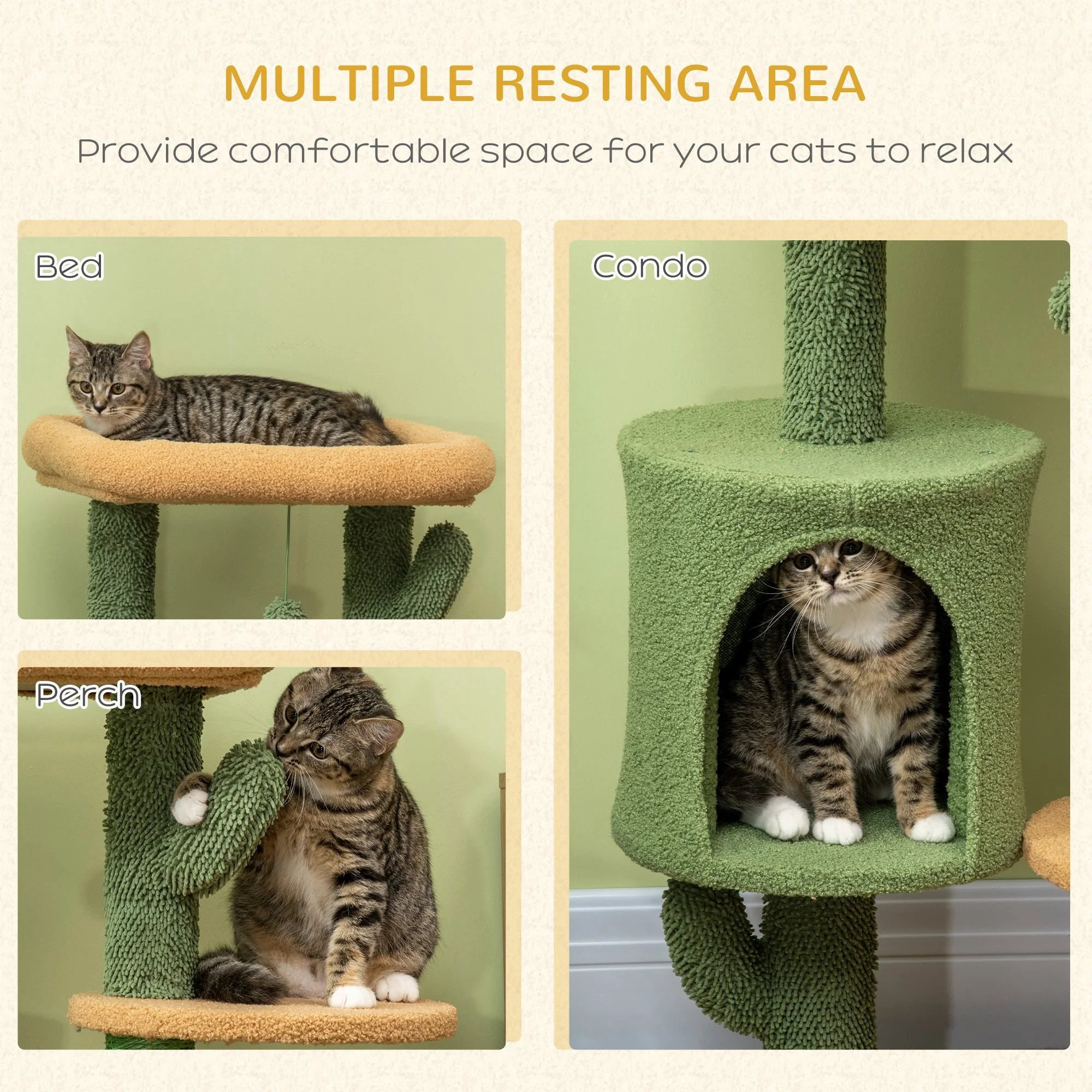 PawHut Cactus Cat Tree - Image 6