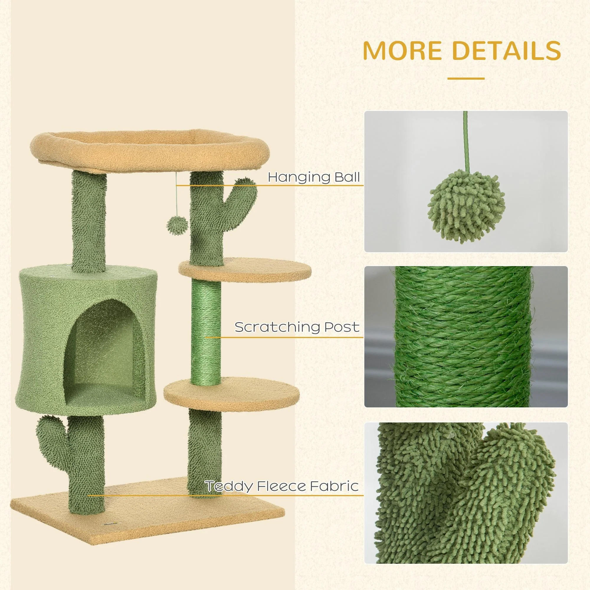 PawHut Cactus Cat Tree - Image 8