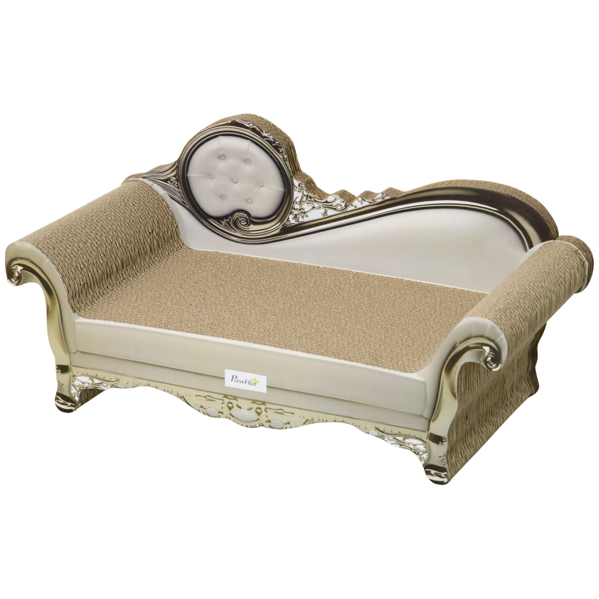 PawHut Cat Corrugated Paper Scratching Bed Pad Board Toy Pet Furniture with Catnip Brown - Image 2