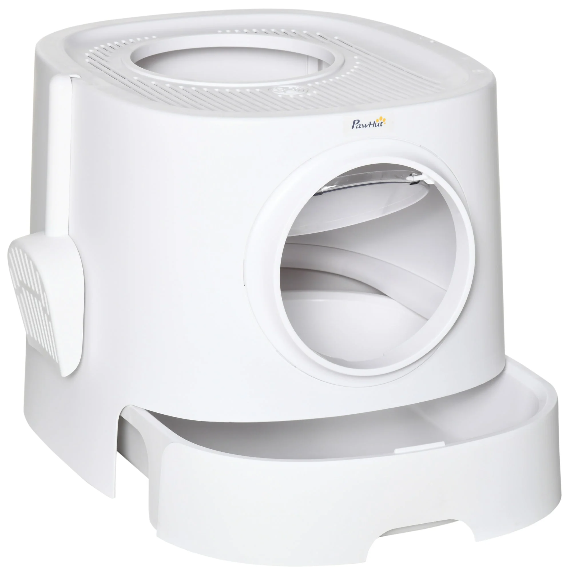 PawHut Cat Litter Box Portable Pet Toilet Fully Enclosed Kitten Pan w/ Scoop - Image 3