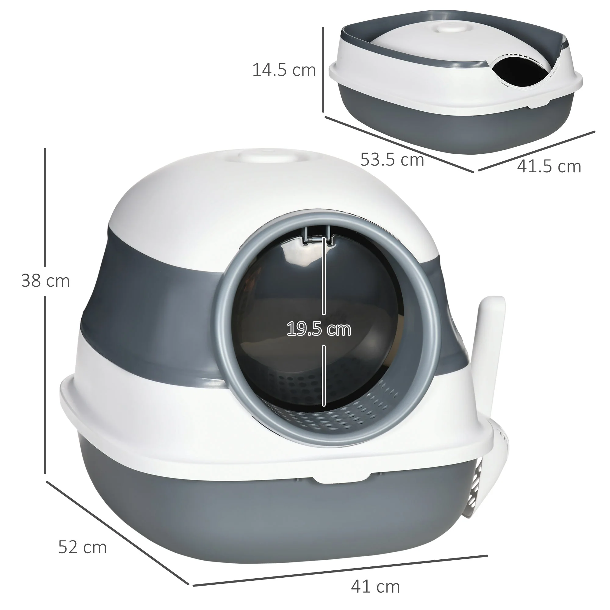 PawHut Cat Litter Tray with Lid - Image 5
