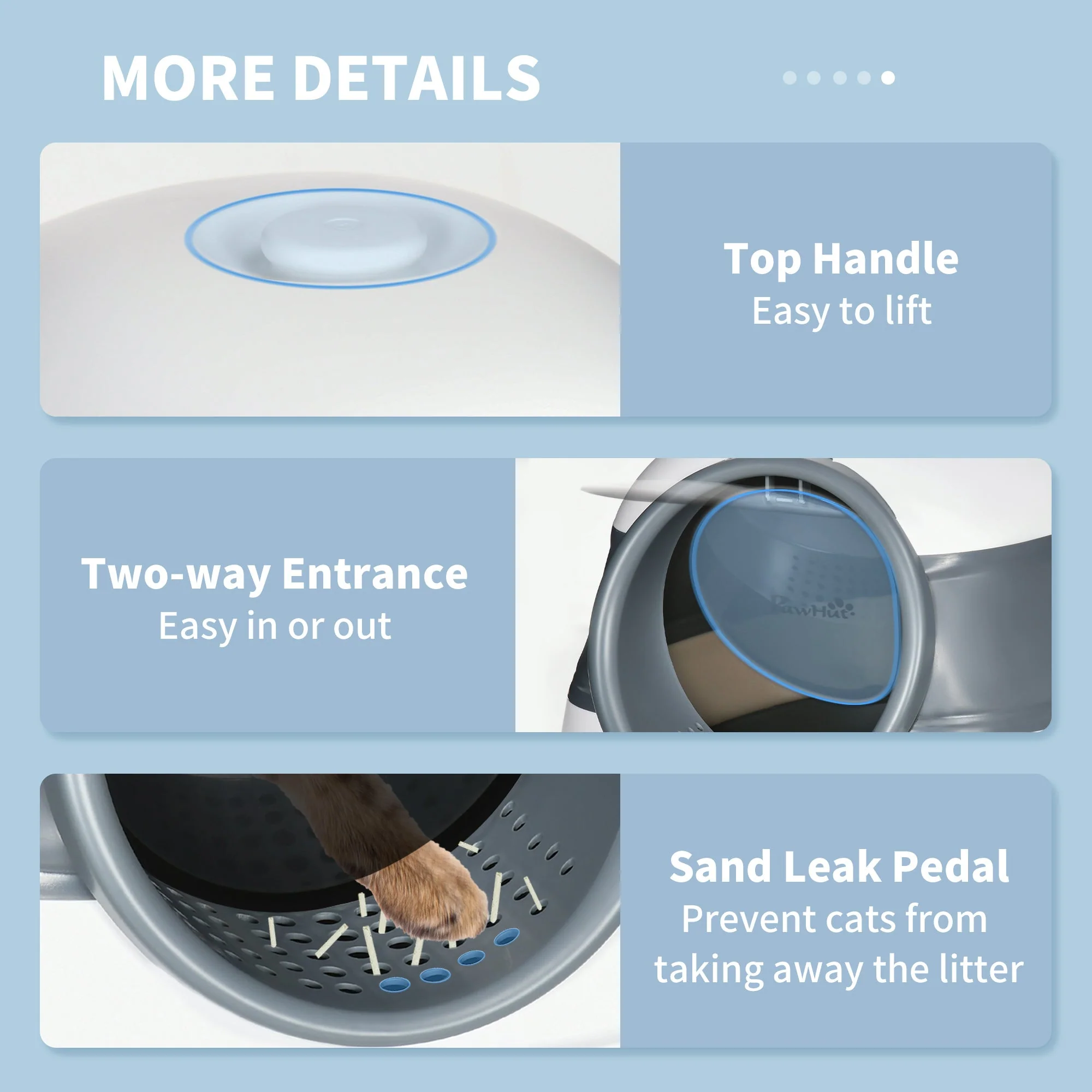 PawHut Cat Litter Tray with Lid - Image 8