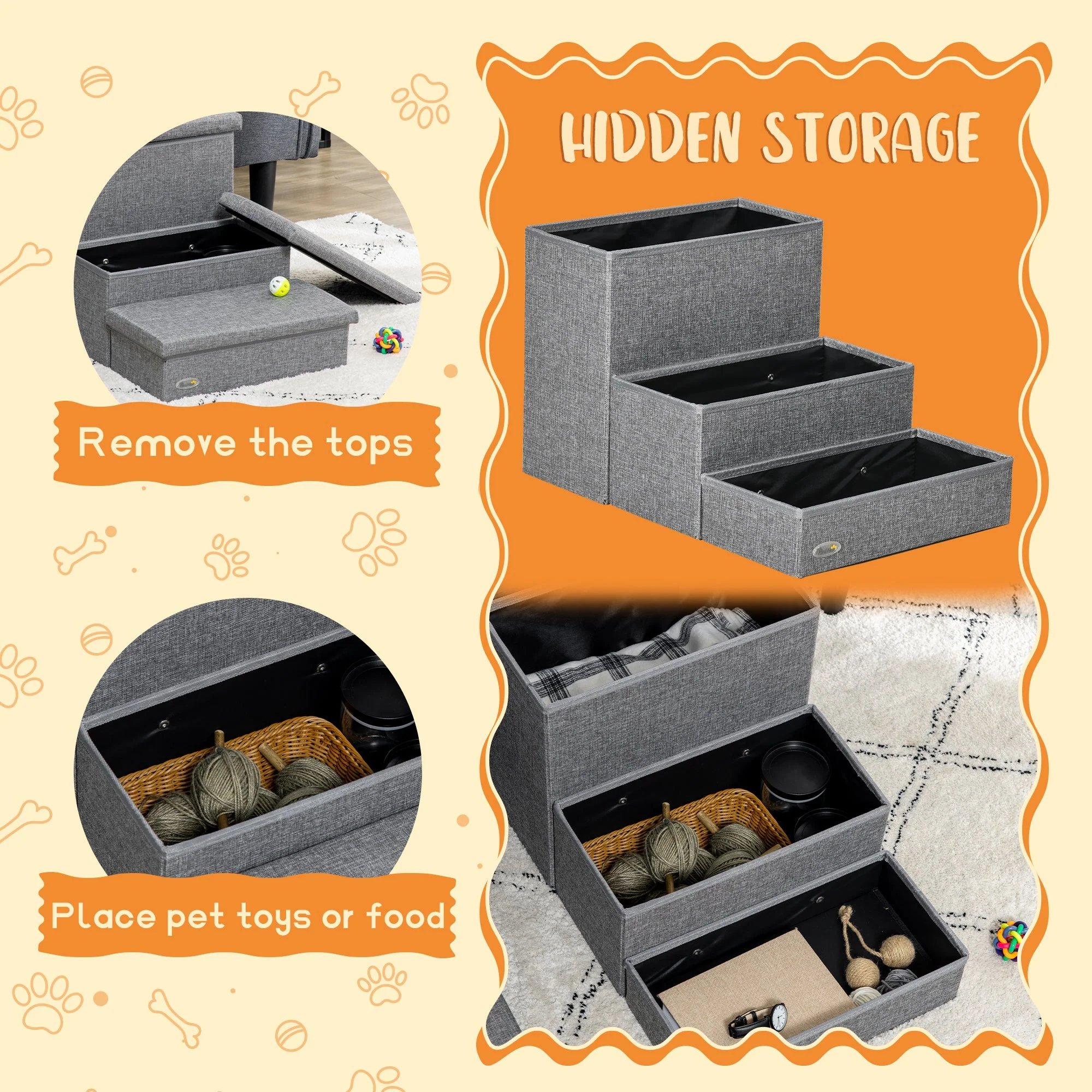 PawHut Cat Stairs with Storage Boxes - Image 4