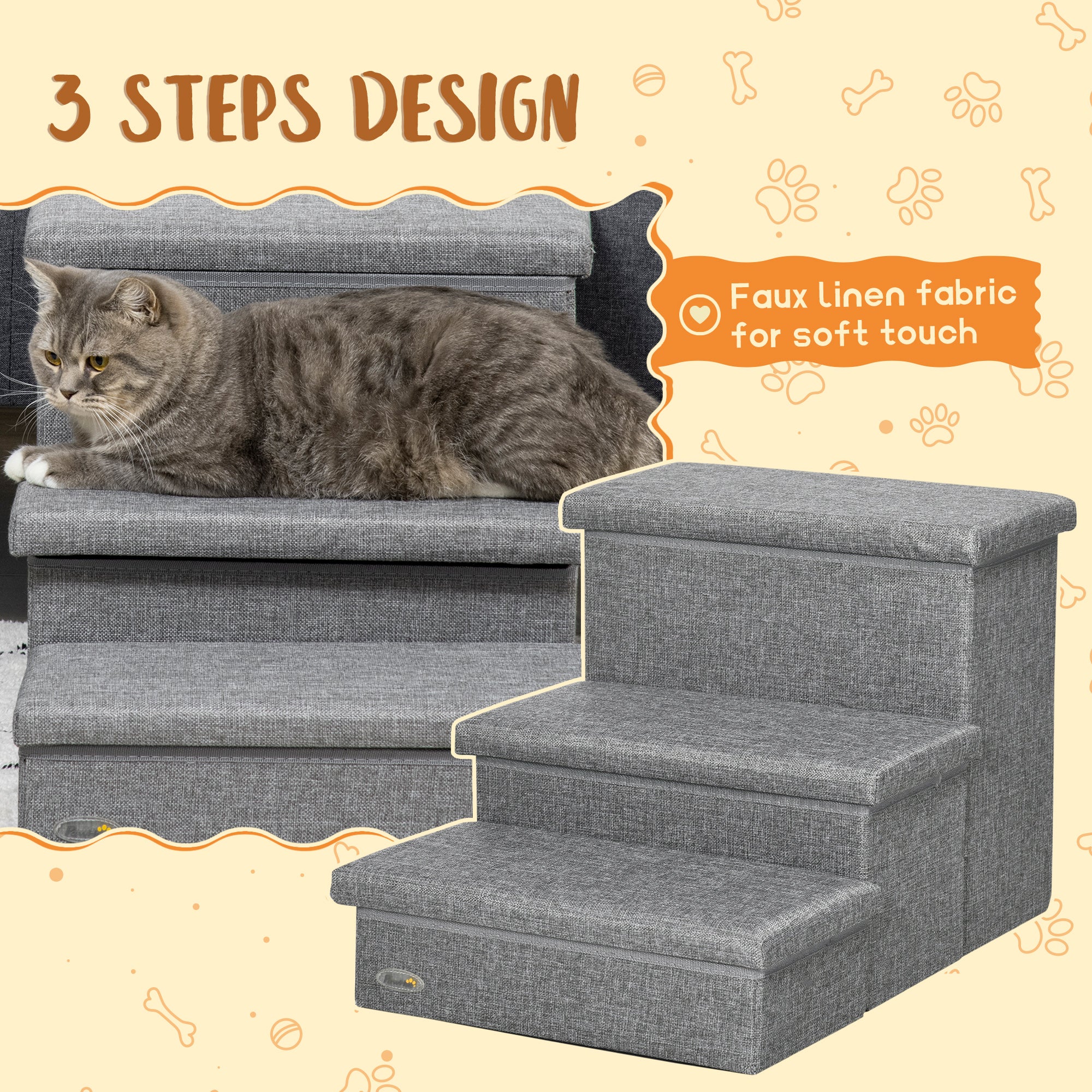 PawHut Cat Stairs with Storage Boxes - Image 5