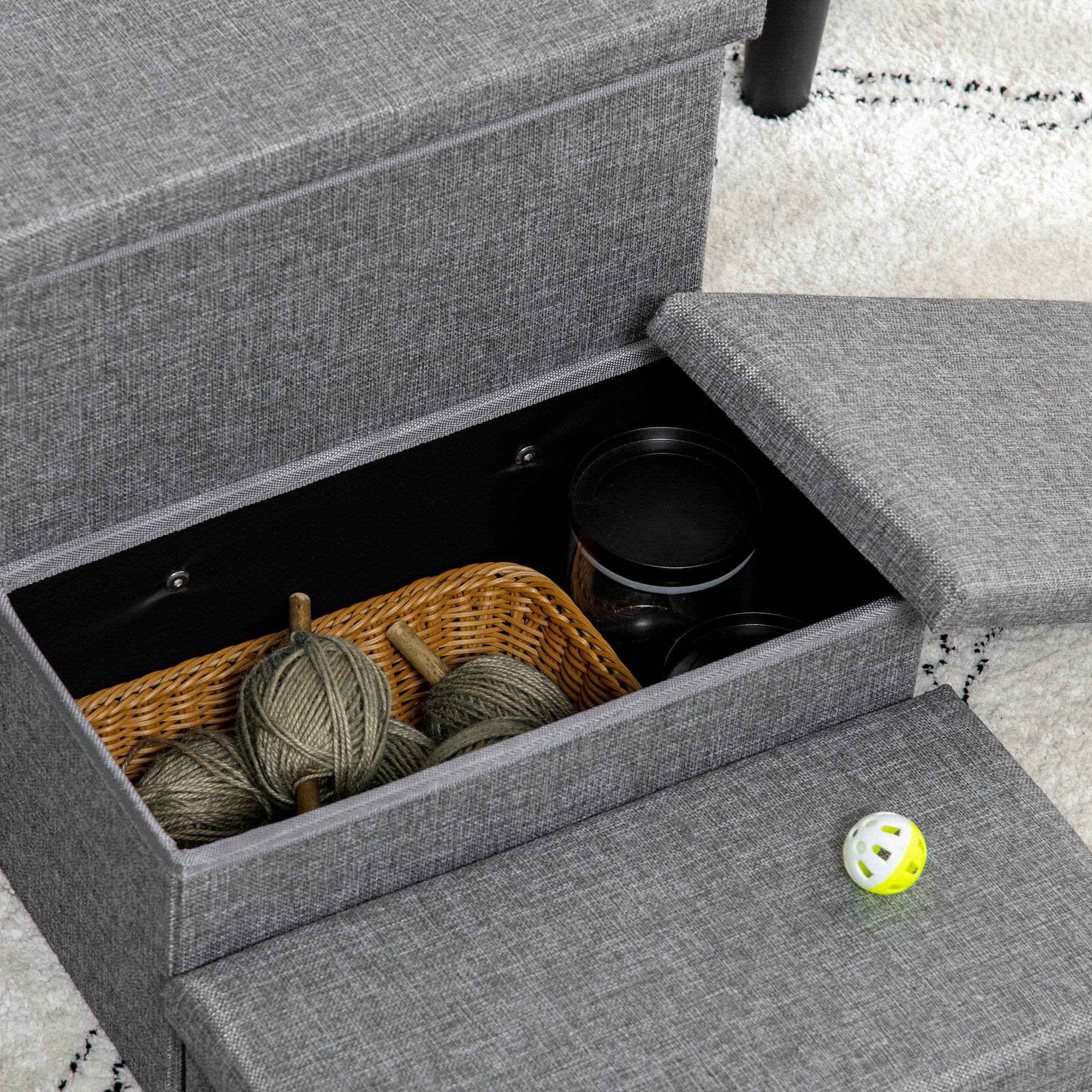 PawHut Cat Stairs with Storage Boxes - Image 7
