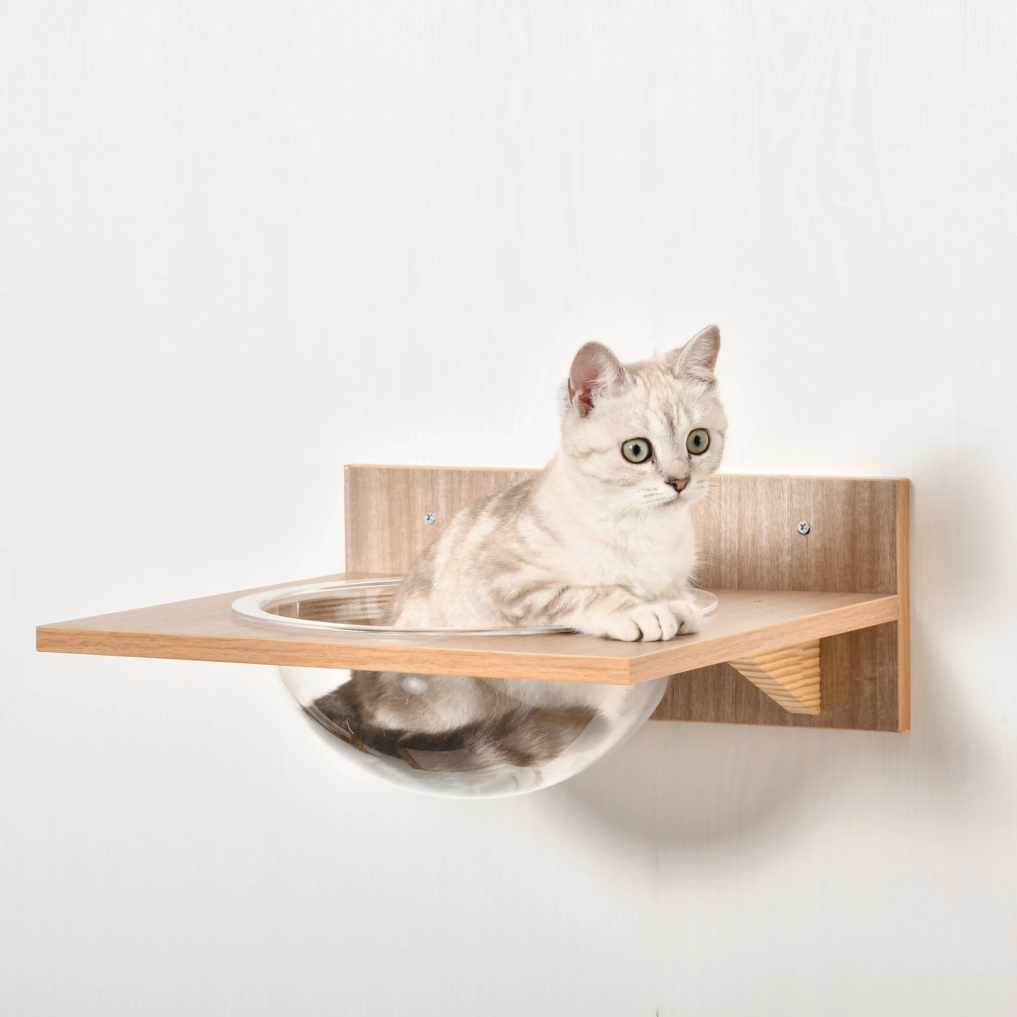 PawHut Cat Tree 4-Piece Wall-mounted Shelf Set Climbing Frame Activity Center - Image 8