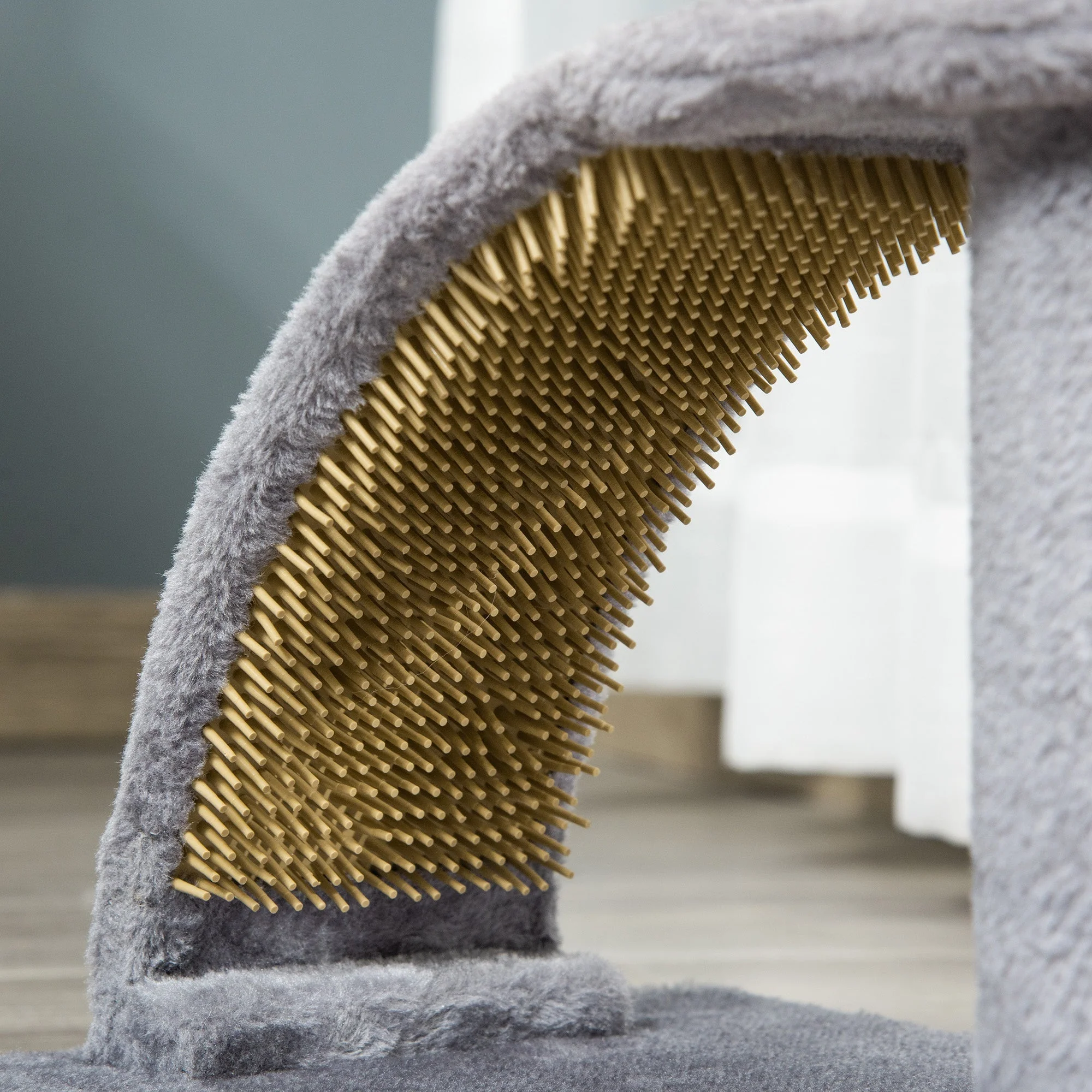 PawHut Cat Tree Climbing Activity Center with Scratching Massage Board Hanging Ball - Image 7