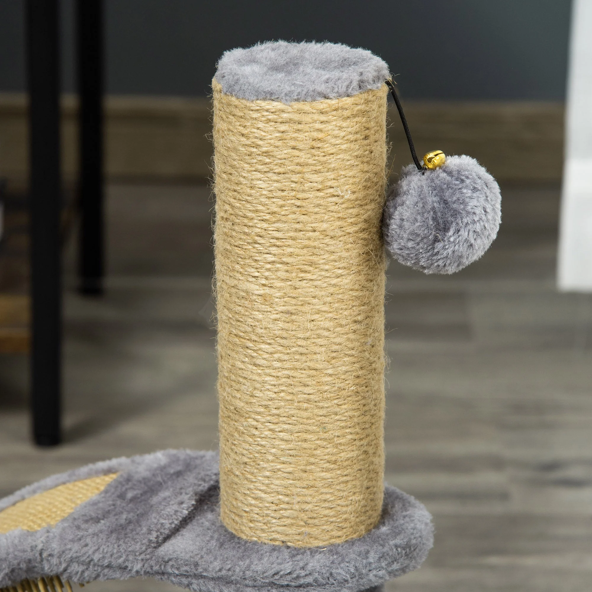 PawHut Cat Tree Climbing Activity Center with Scratching Massage Board Hanging Ball - Image 8