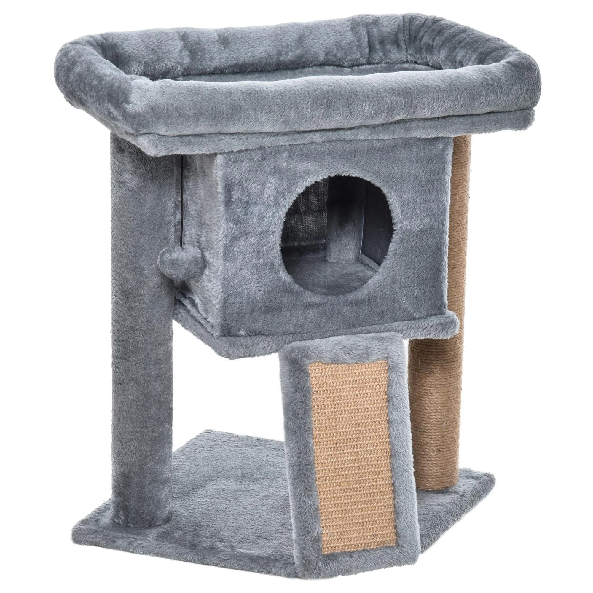 PawHut Cat Tree for Indoor Cats Kitten Tower Climbing Activity Centre Furniture w/ Jute Scratching Pad - Image 2